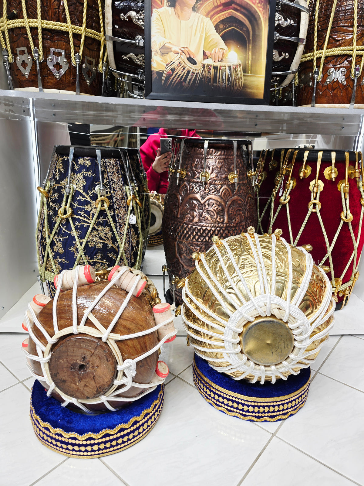 AURIC RIFT — 5.75″ D♯ Dayan & 9" 5.9 lb Hand-Engraved Brass Bayan Tabla Set (Exceptional Tone · Bolted Set)