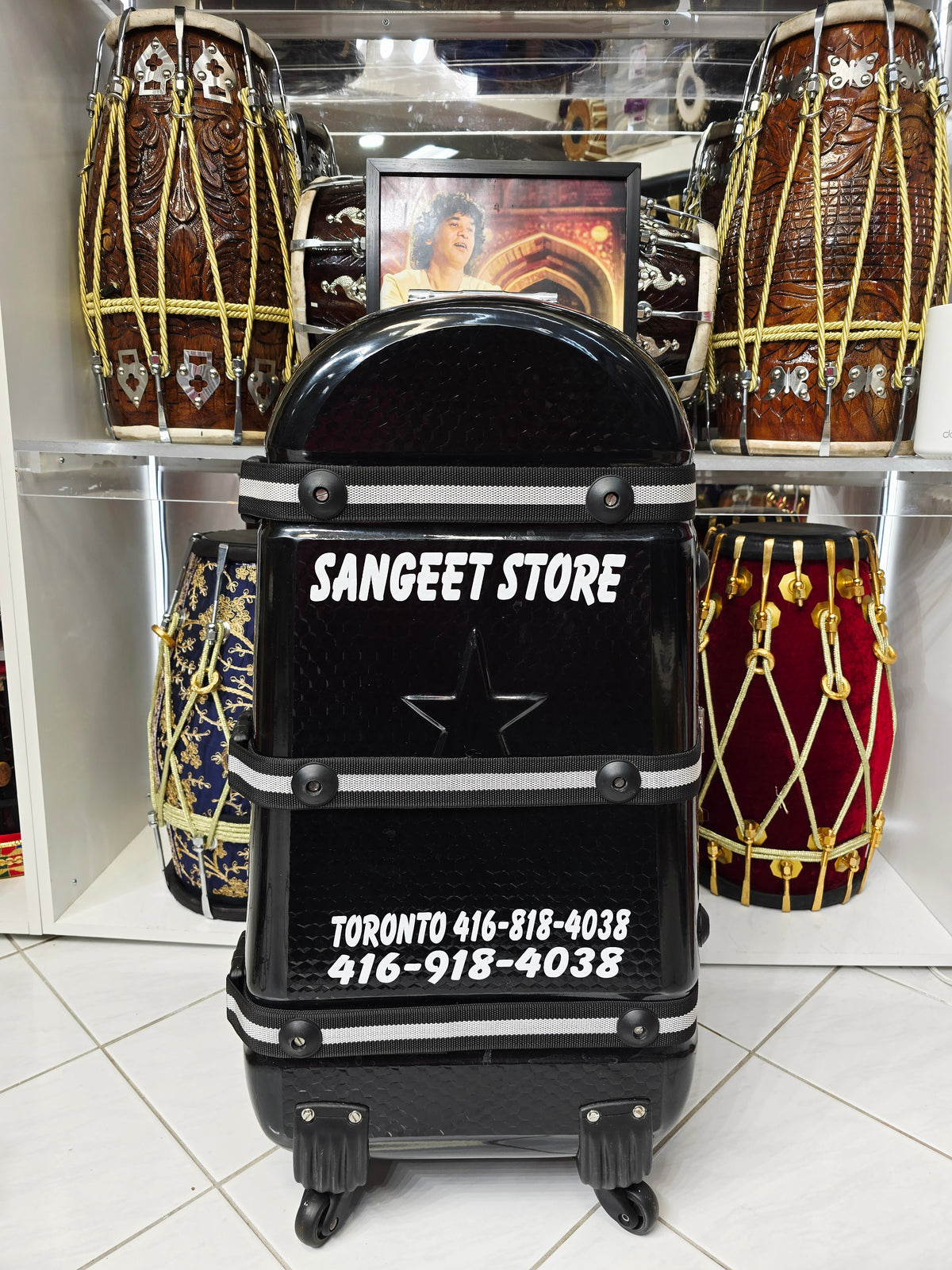 BLACK SENTINEL — Dholak & Tabla Hybrid Travel Case (Very Minor Cosmetic Blemishes) (g)