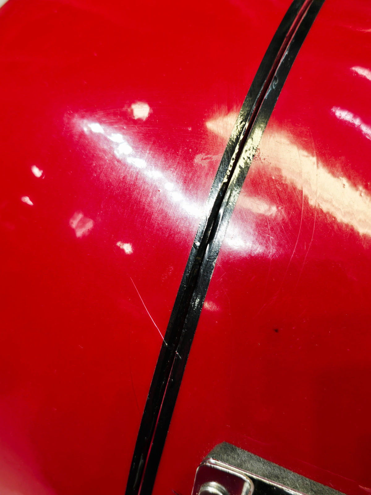 Redline Vault — Deep Red Tabla Hard Case · 360° Spinner Wheels · Dual Handles · Fixed Strap Bands · Very Minor Cosmetic Blemishes (g)