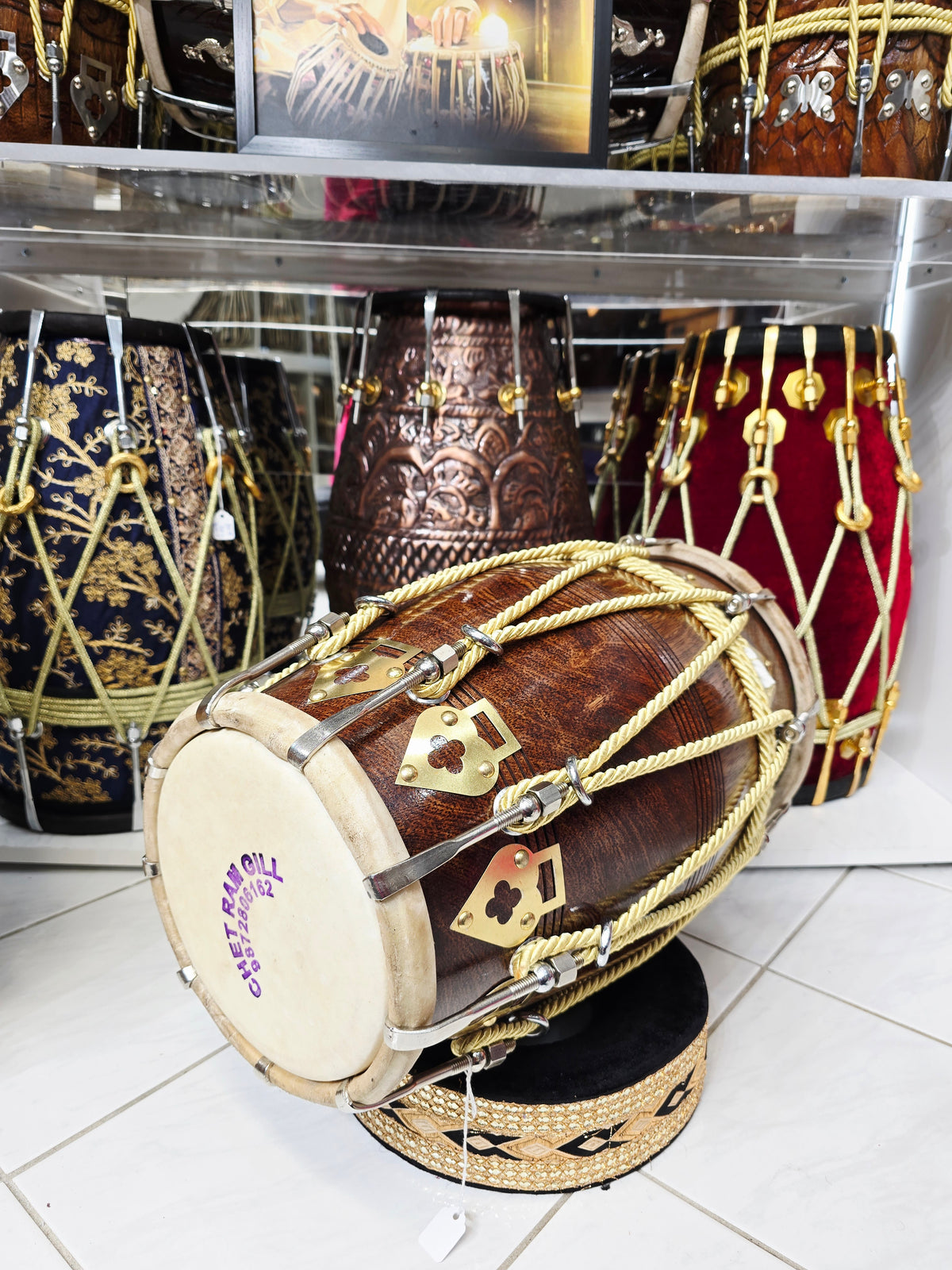 KARAMBOLT — 17.5" Compact Mango Wood Chetram Travel-Friendly Concert Dholak