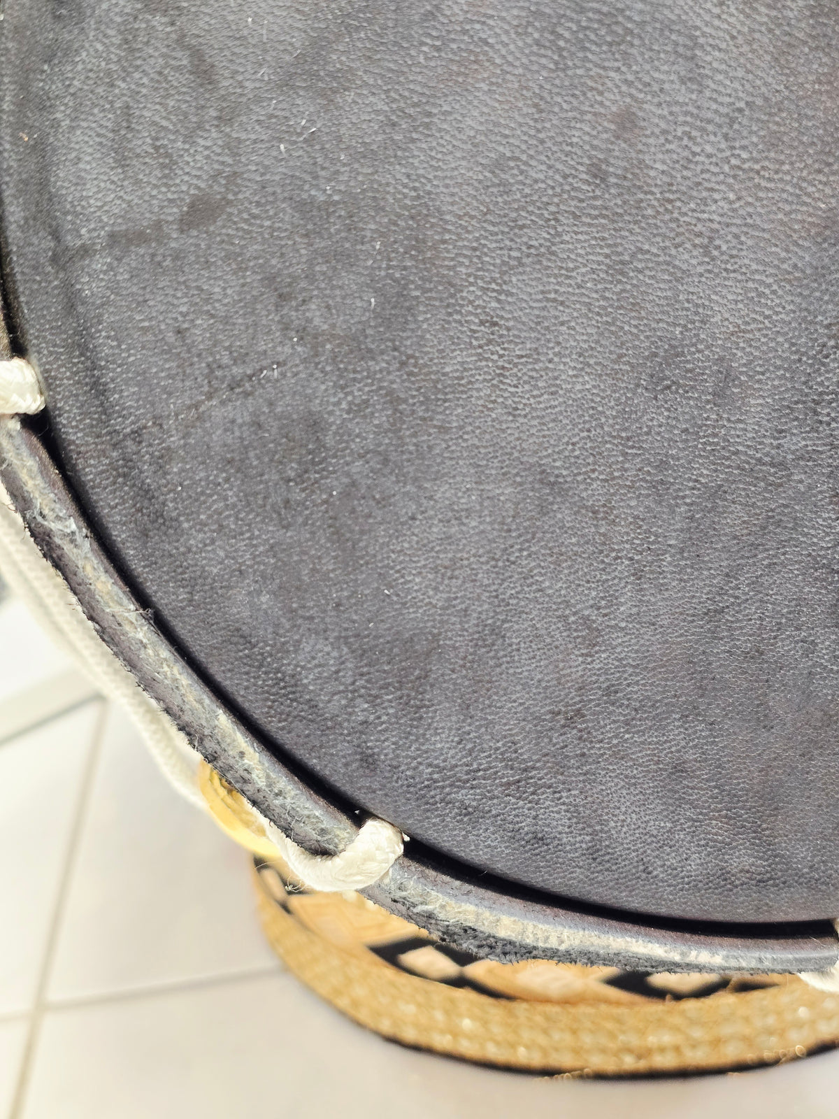 Midnight Dominion — 20" Matte Black West Indian Dholak (Black Skins) *Minor Cosmetic Blemishes (Including Blemishes on rim of bass skin)