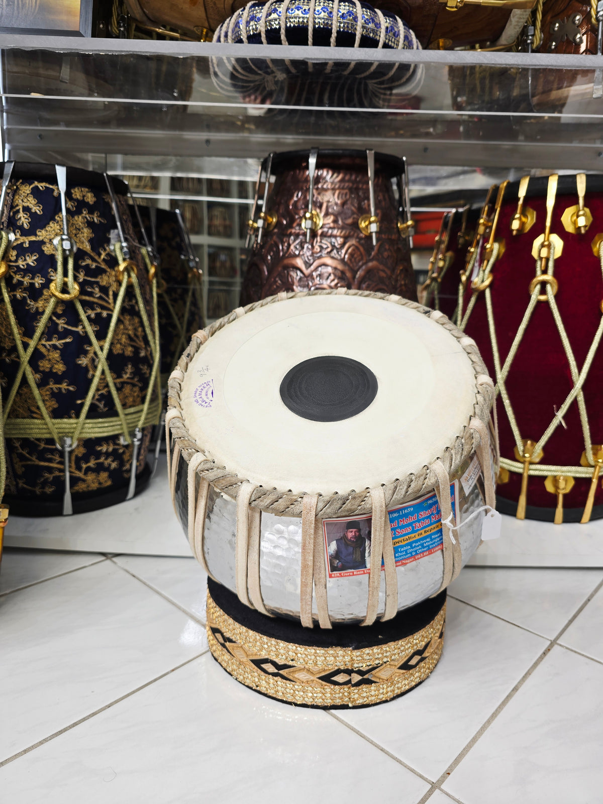 Aaroh Shyamal — 9.75″ (Large Diameter) 4.5 kg Silver Copper Mohd. Sharif Bayan