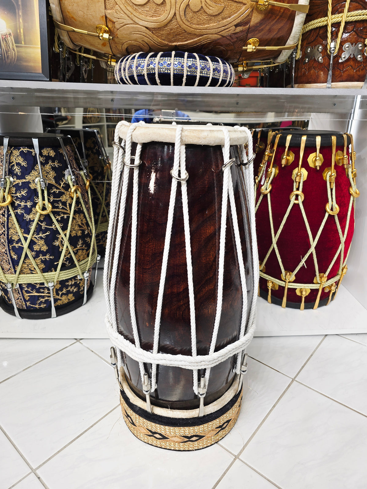 Naad Viraasat™ — Chetram Gill Hybrid Dholak (Half Bolted / Half Roped) *Exceptional Tone, Minor Cosmetic Blemishes
