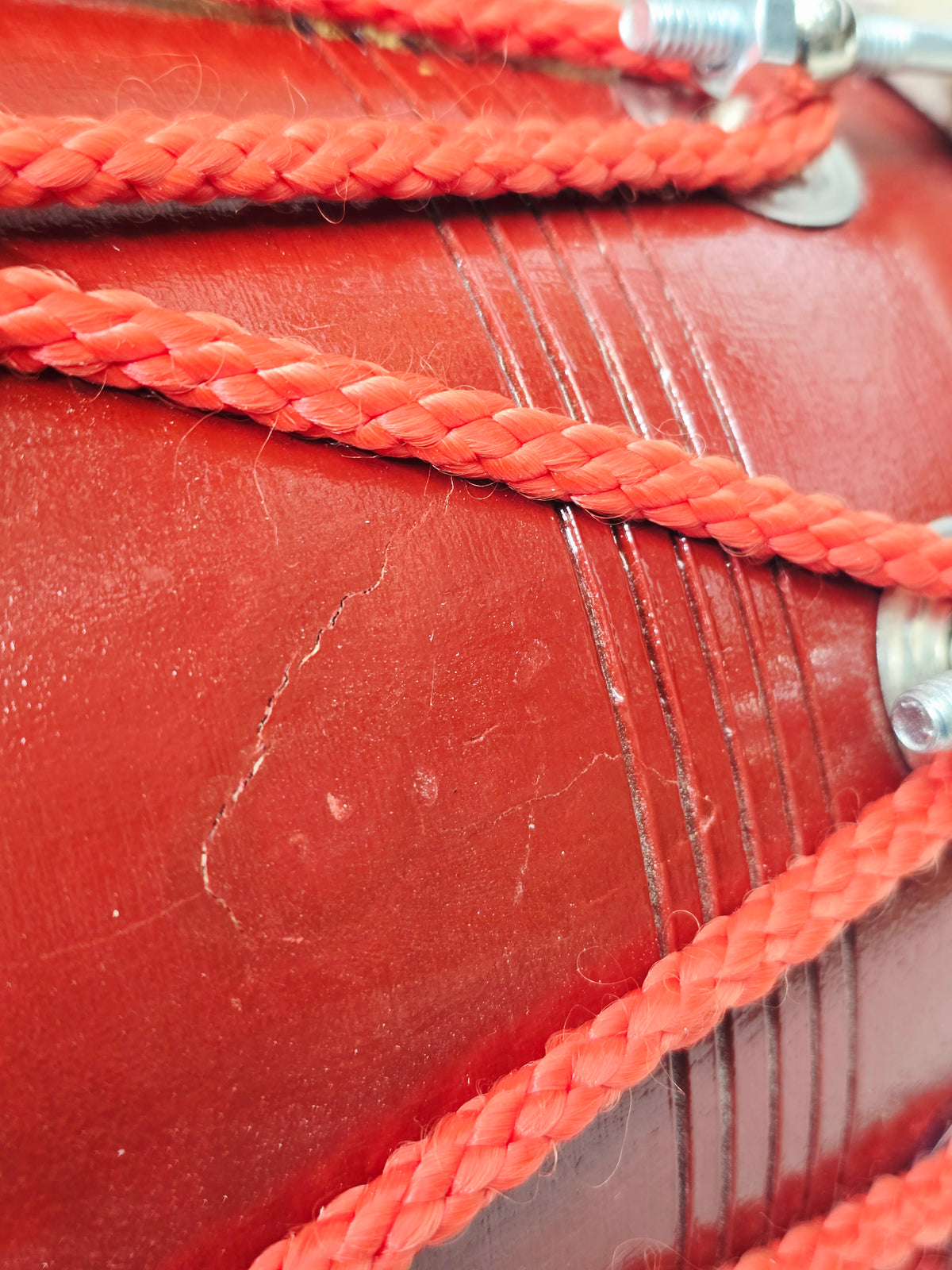 Rakta Dhvani™ — Pro Red Sheesham Dholak Minor Cosmetic Defects (Including a Couple Cosmetic Cracks)*