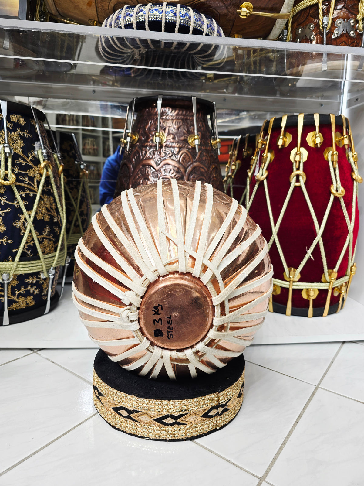 Naqsh Dhvani™ — 9.25" 3kg Engraved Steel Bayan with Jonty Skin (Low Resonance & Depth, Great Feel, Perfect for Practice)