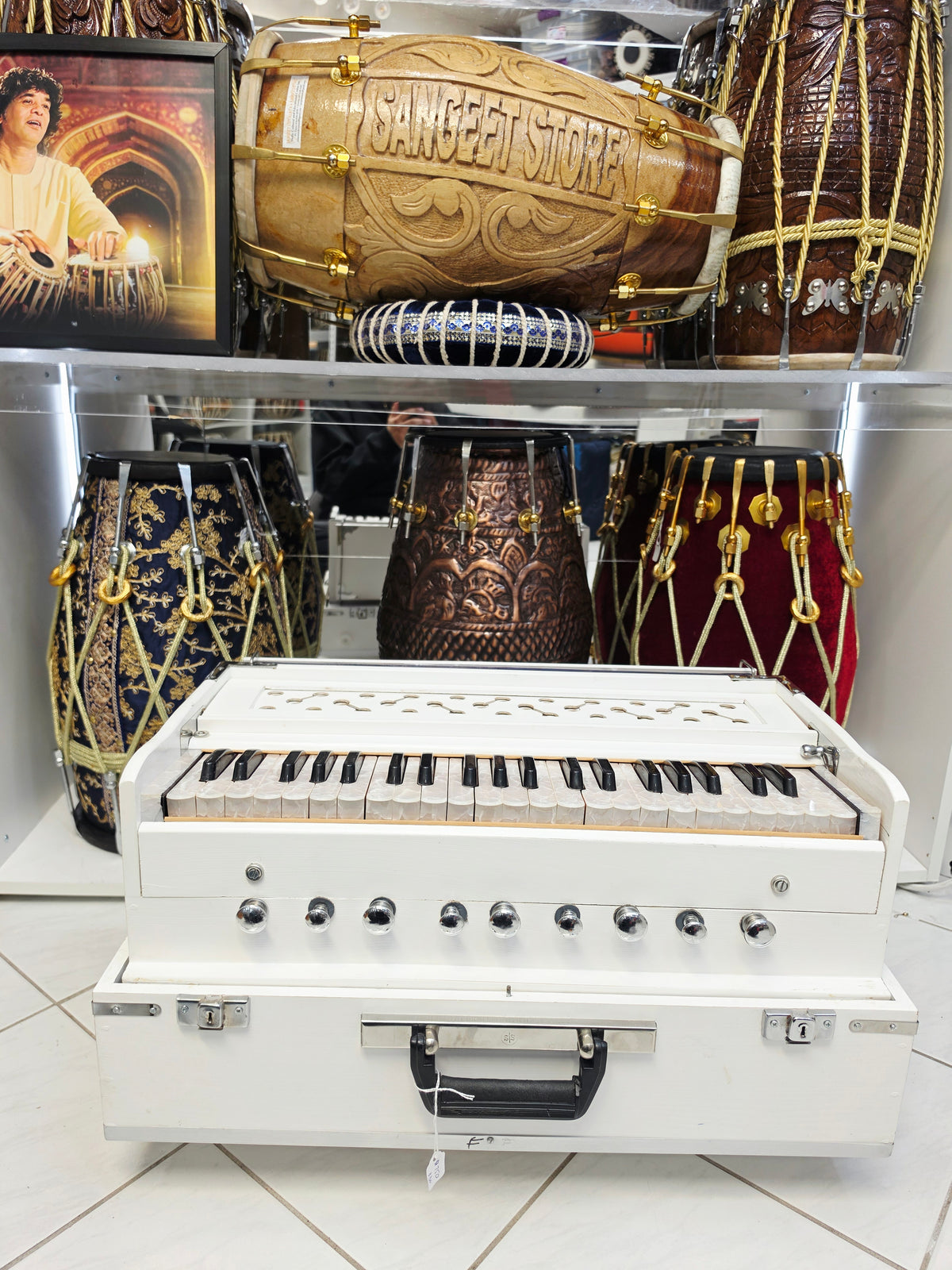 SnowTone White Refurbished Professional 42-Key Traveller Harmonium with Coupler (Cosmetic Blemishes)