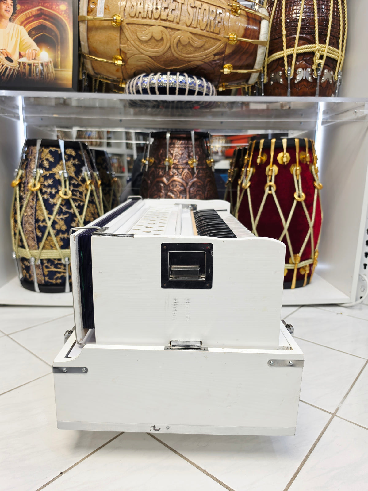 SnowTone White Refurbished Professional 42-Key Traveller Harmonium with Coupler (Cosmetic Blemishes)