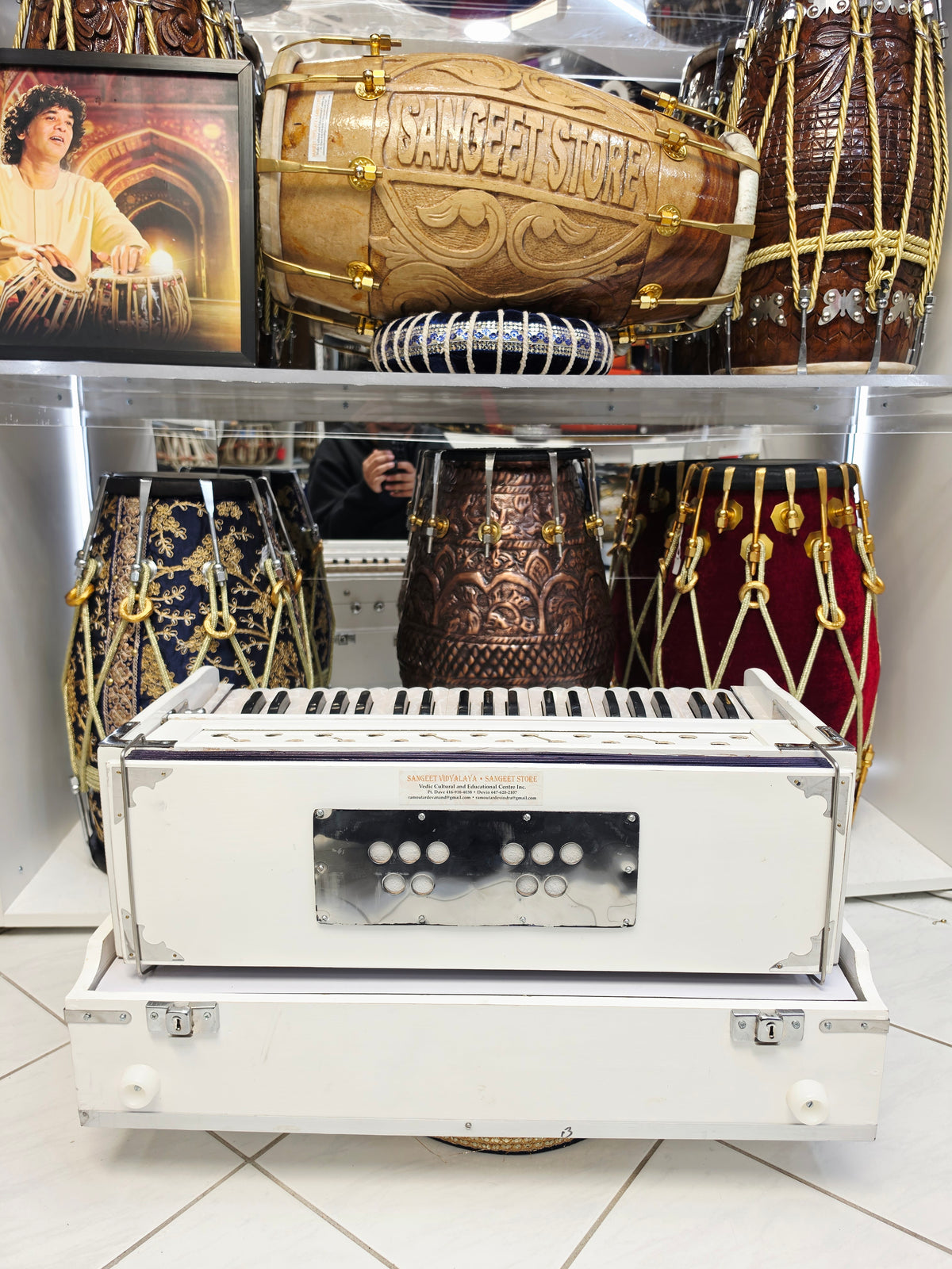 SnowTone White Refurbished Professional 42-Key Traveller Harmonium with Coupler (Cosmetic Blemishes)