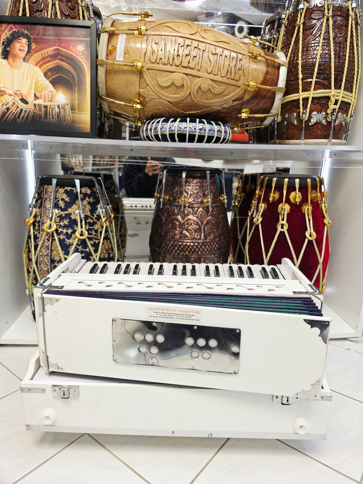 SnowTone White Refurbished Professional 42-Key Traveller Harmonium with Coupler (Cosmetic Blemishes)