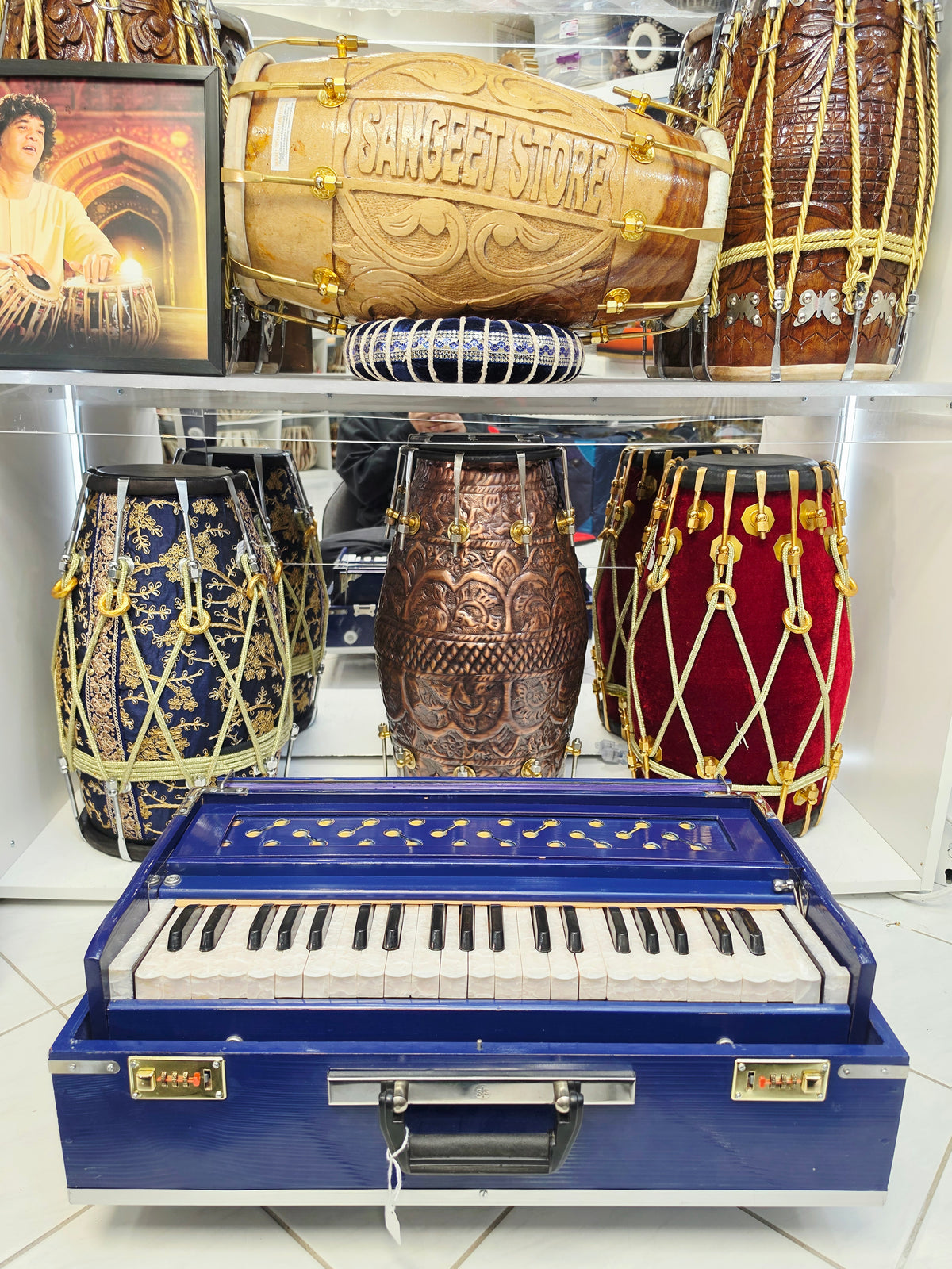 AzureVoyage Blue Professional 42-Key Traveller Harmonium with Coupler (Minor Cosmetic Blemishes)
