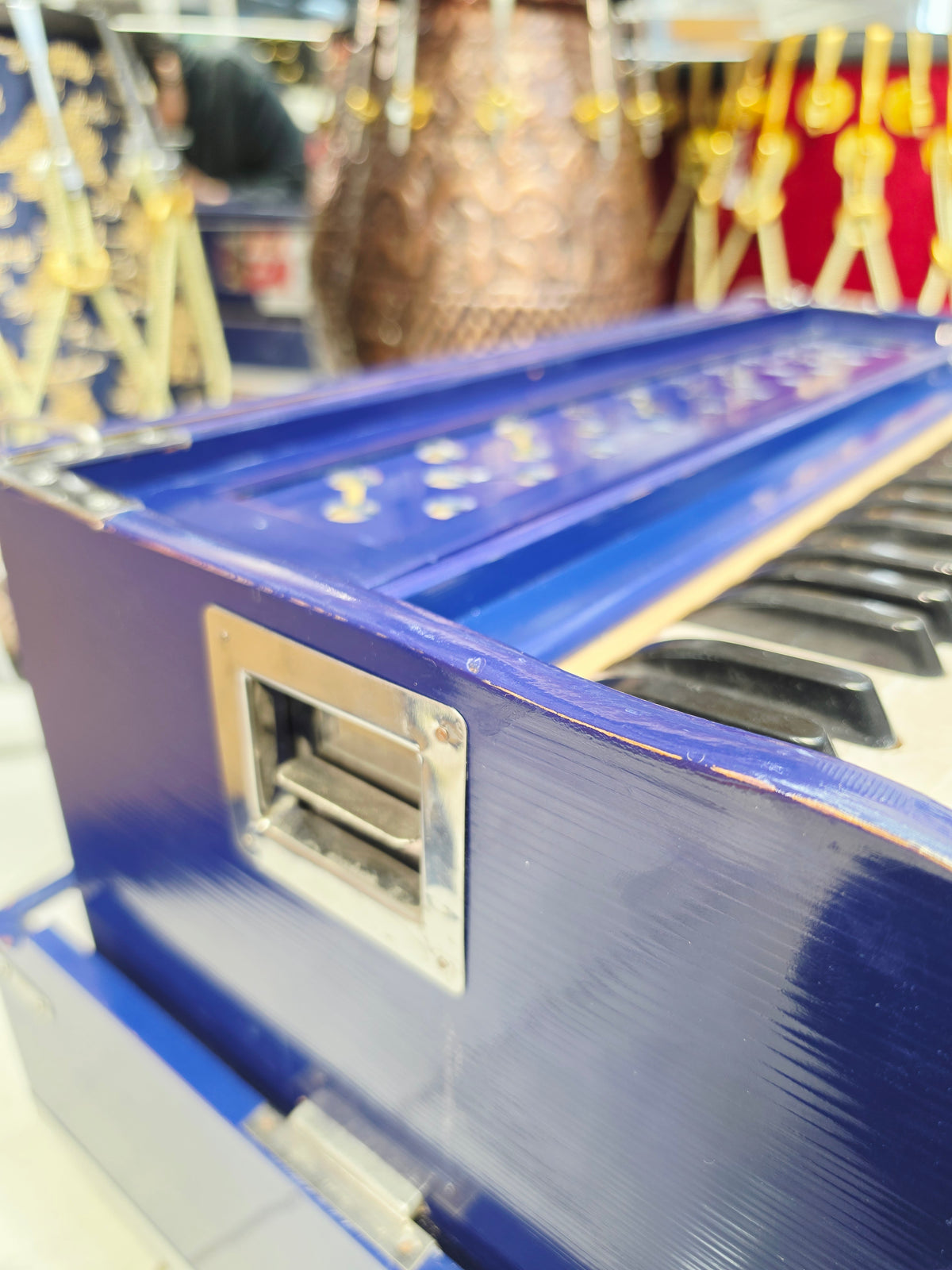 AzureVoyage Blue Professional 42-Key Traveller Harmonium with Coupler (Minor Cosmetic Blemishes)