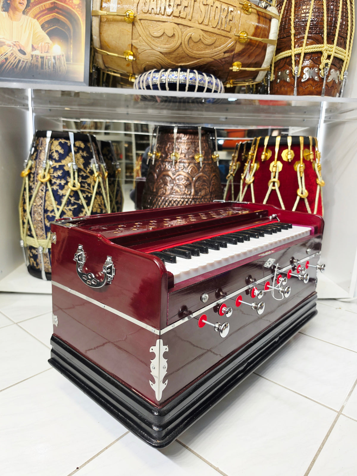 VelourRaag 42-Key Professional Boxed Harmonium with Komi Reeds (Cosmetic Blemishes)