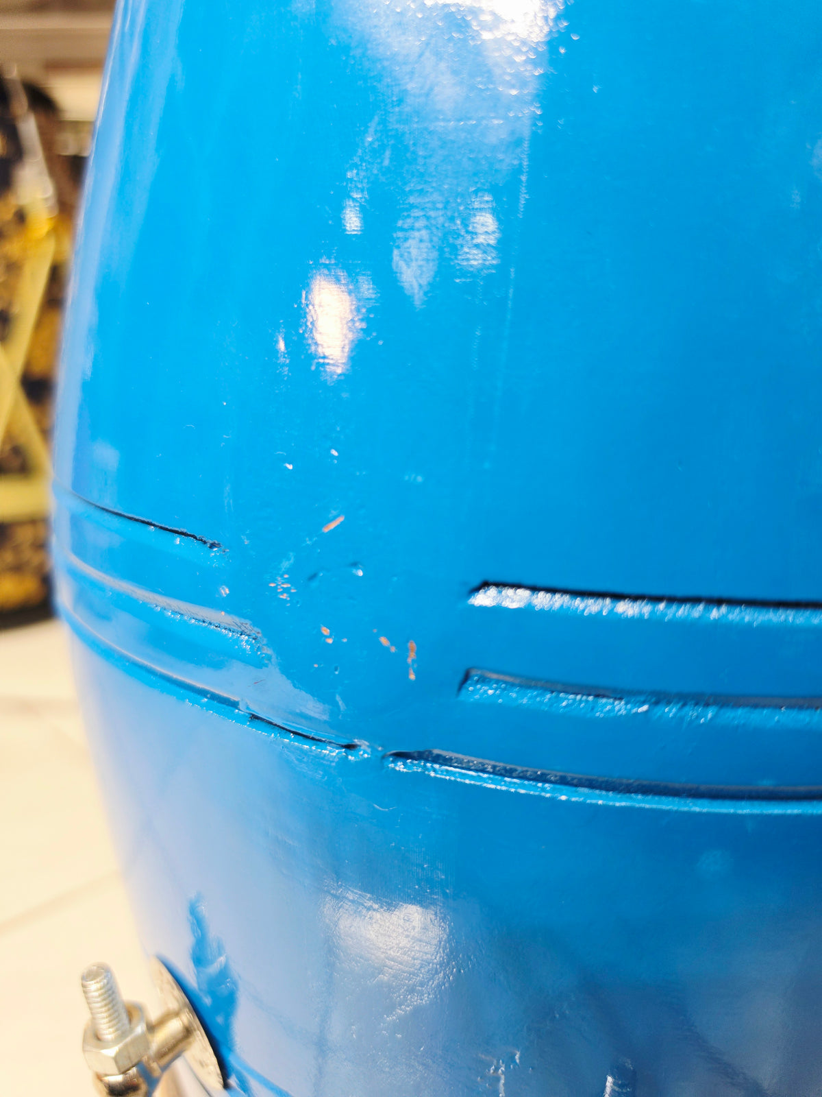 SurNeel Student Dholak (Blue Painted 9.6lbs Mango Wood, Very Minor Cosmetic Blemishes)