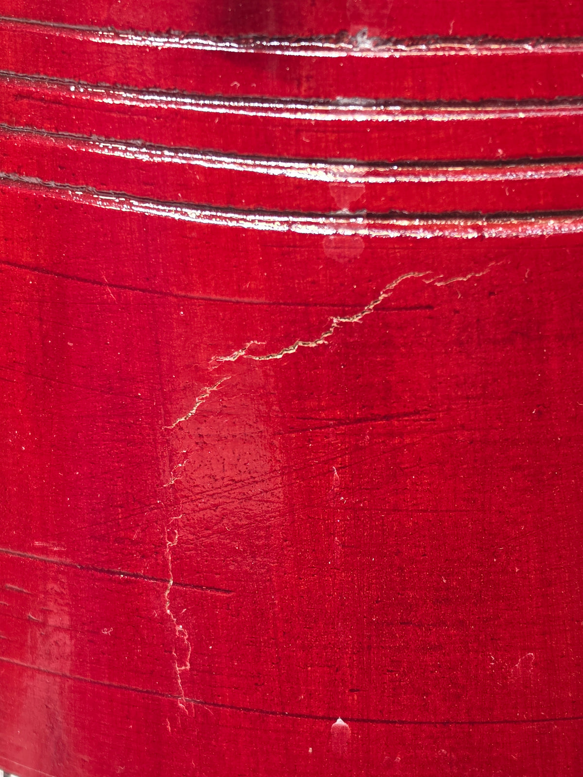 VarnRaag Burgundy Red Sheesham Advanced Student Dholak with Handle (Cosmetic Blemishes, Including Cracks)