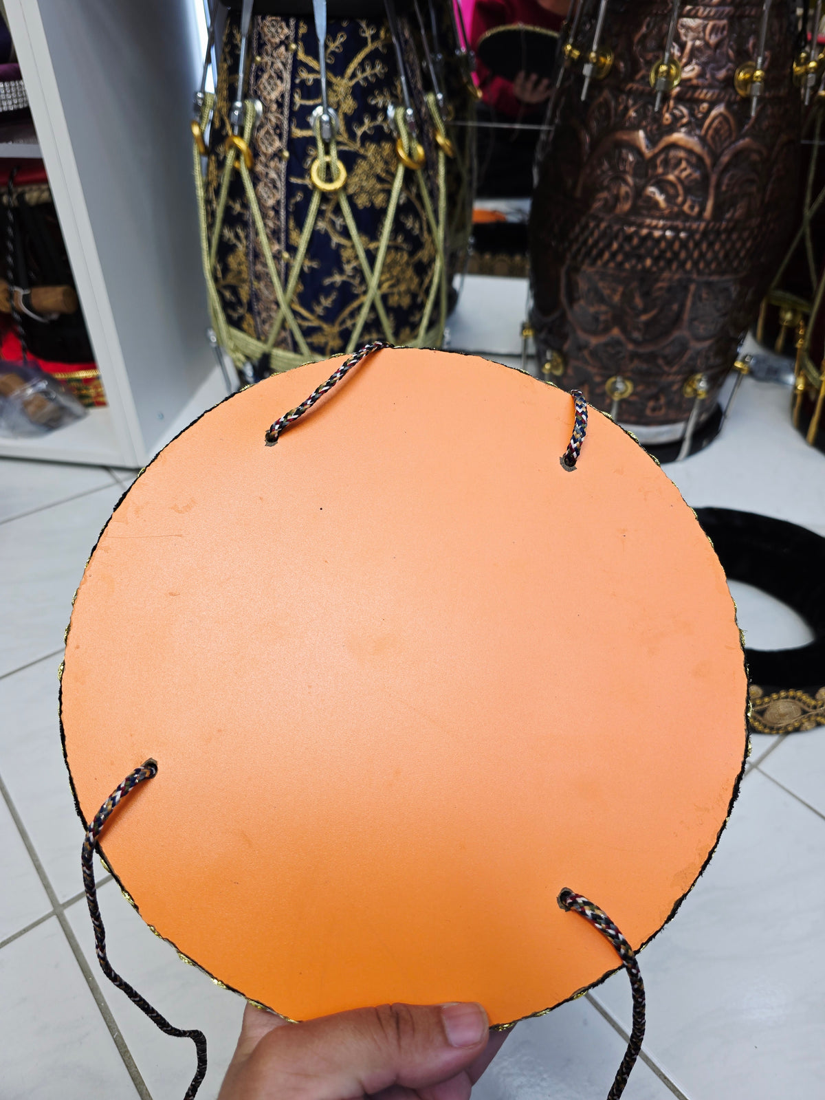 Noir Zari Aasan Set: Premium Velvet Tabla Rings & Covers