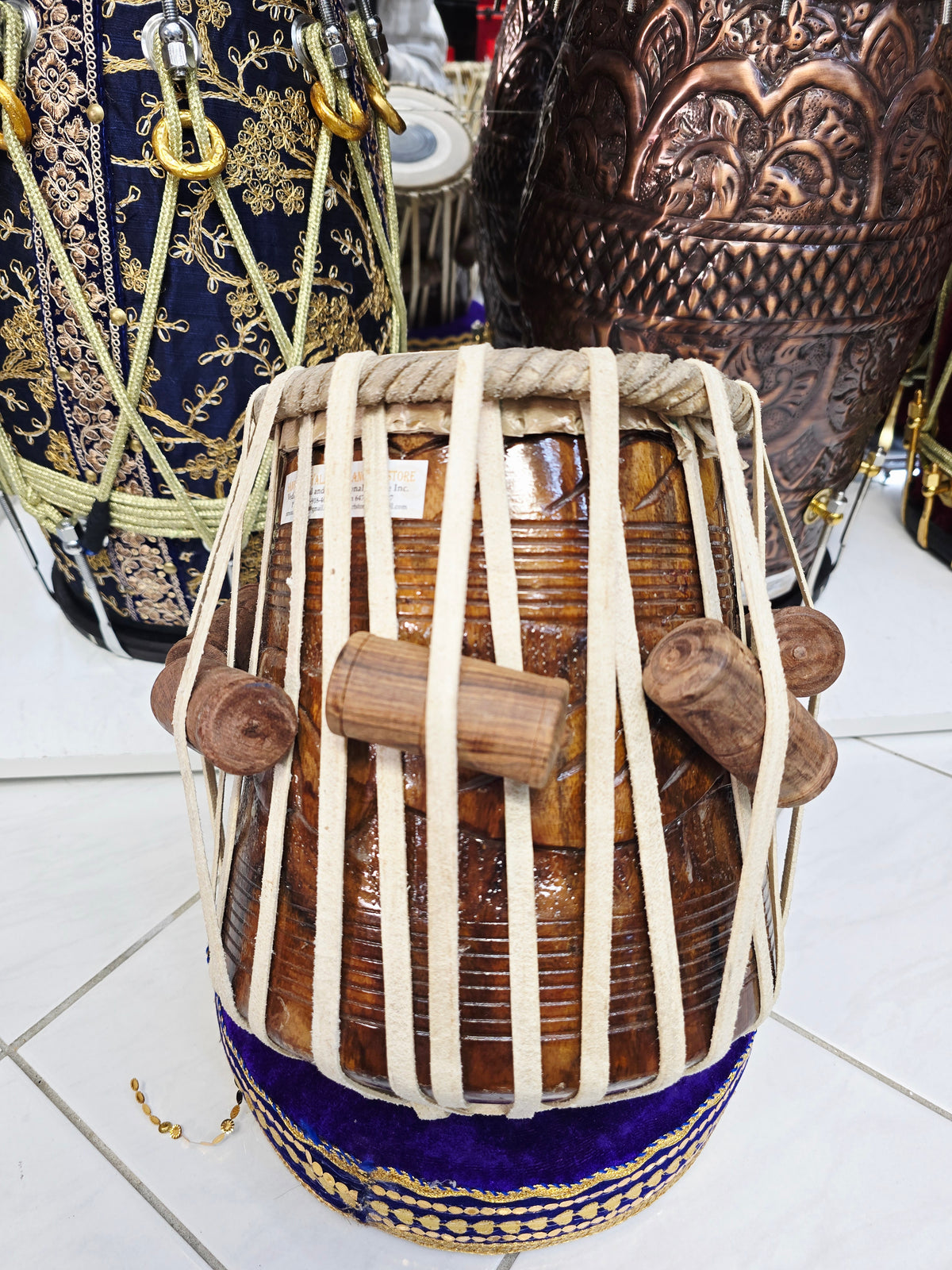 NaadAkarsh 6.75" Low-Octave F/F# Red Sheesham Dayan *Very Minor Cosmetic Blemishes