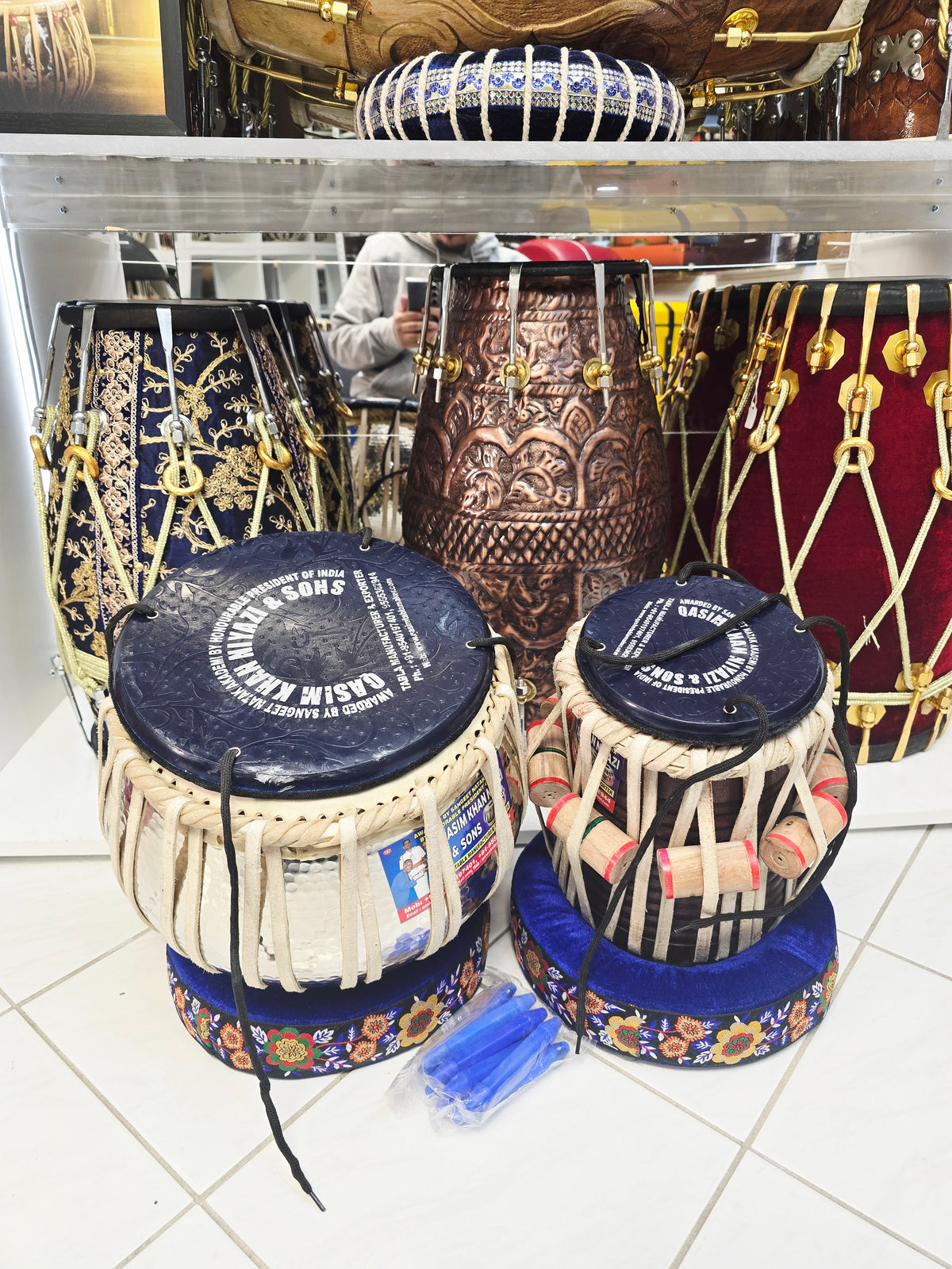 SurNaad Legacy: 5.75" D# Qasim Khan Niyazi Dayan + 9.25" Silver Copper Qasim Bayan Concert Tabla Set **