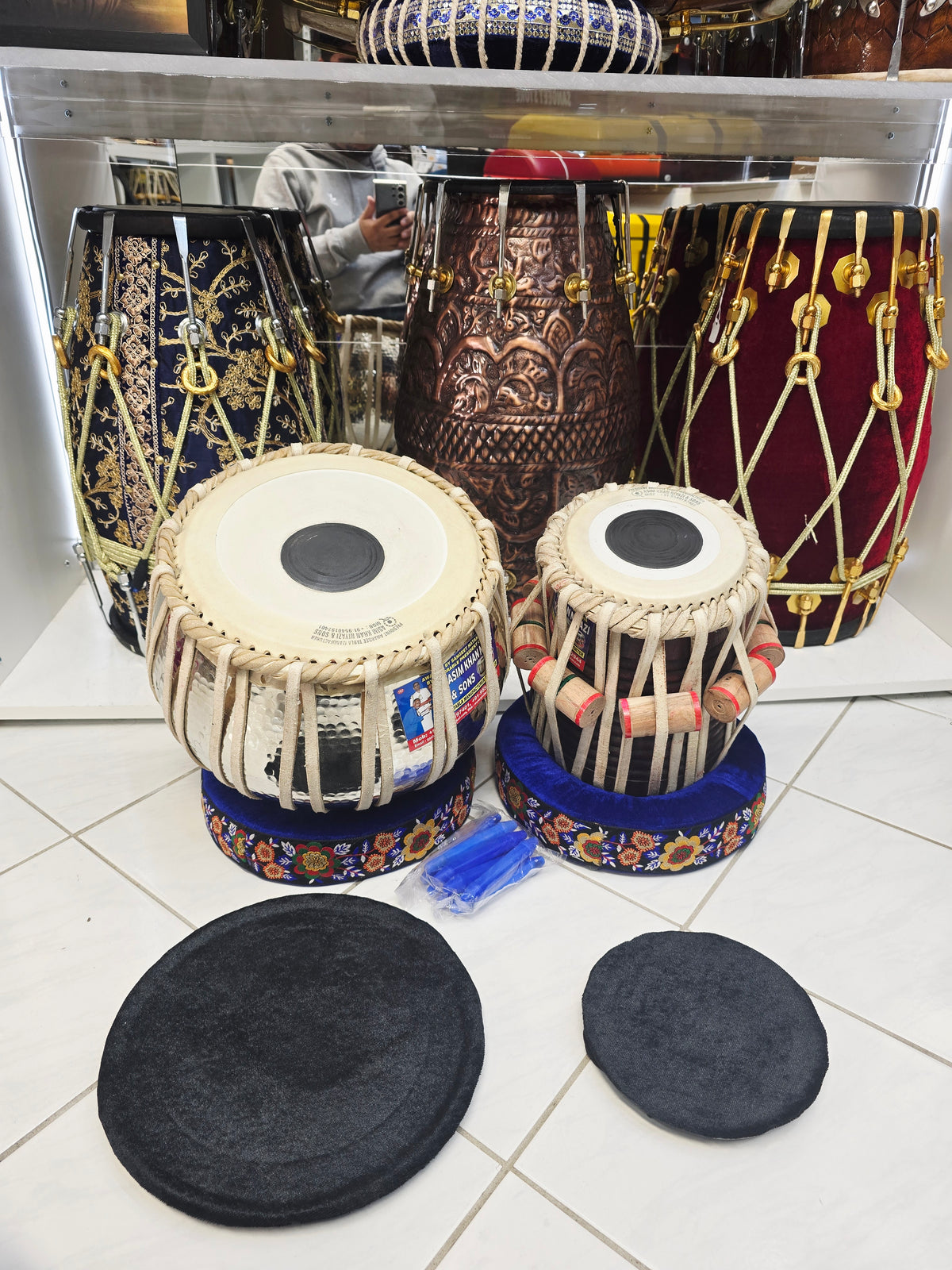 SurNaad Legacy: 5.75" D# Qasim Khan Niyazi Dayan + 9.25" Silver Copper Qasim Bayan Concert Tabla Set **