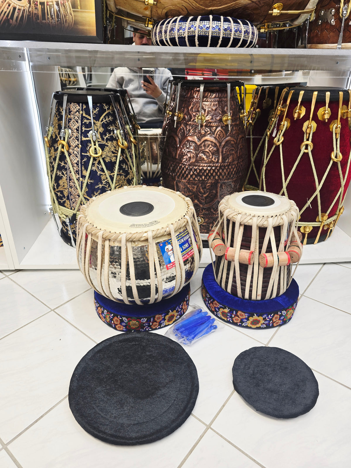 SurNaad Legacy: 5.75" D# Qasim Khan Niyazi Dayan + 9.25" Silver Copper Qasim Bayan Concert Tabla Set **