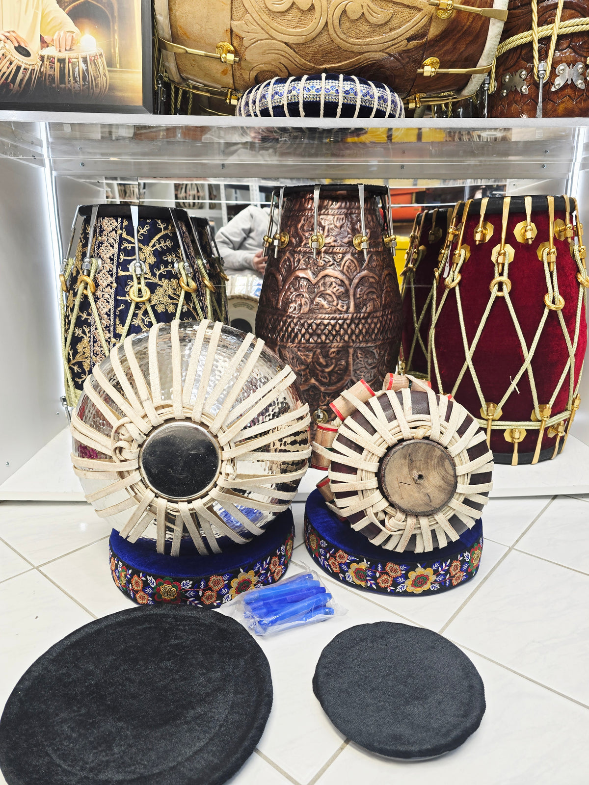 SurNaad Legacy: 5.75" D# Qasim Khan Niyazi Dayan + 9.25" Silver Copper Qasim Bayan Concert Tabla Set **