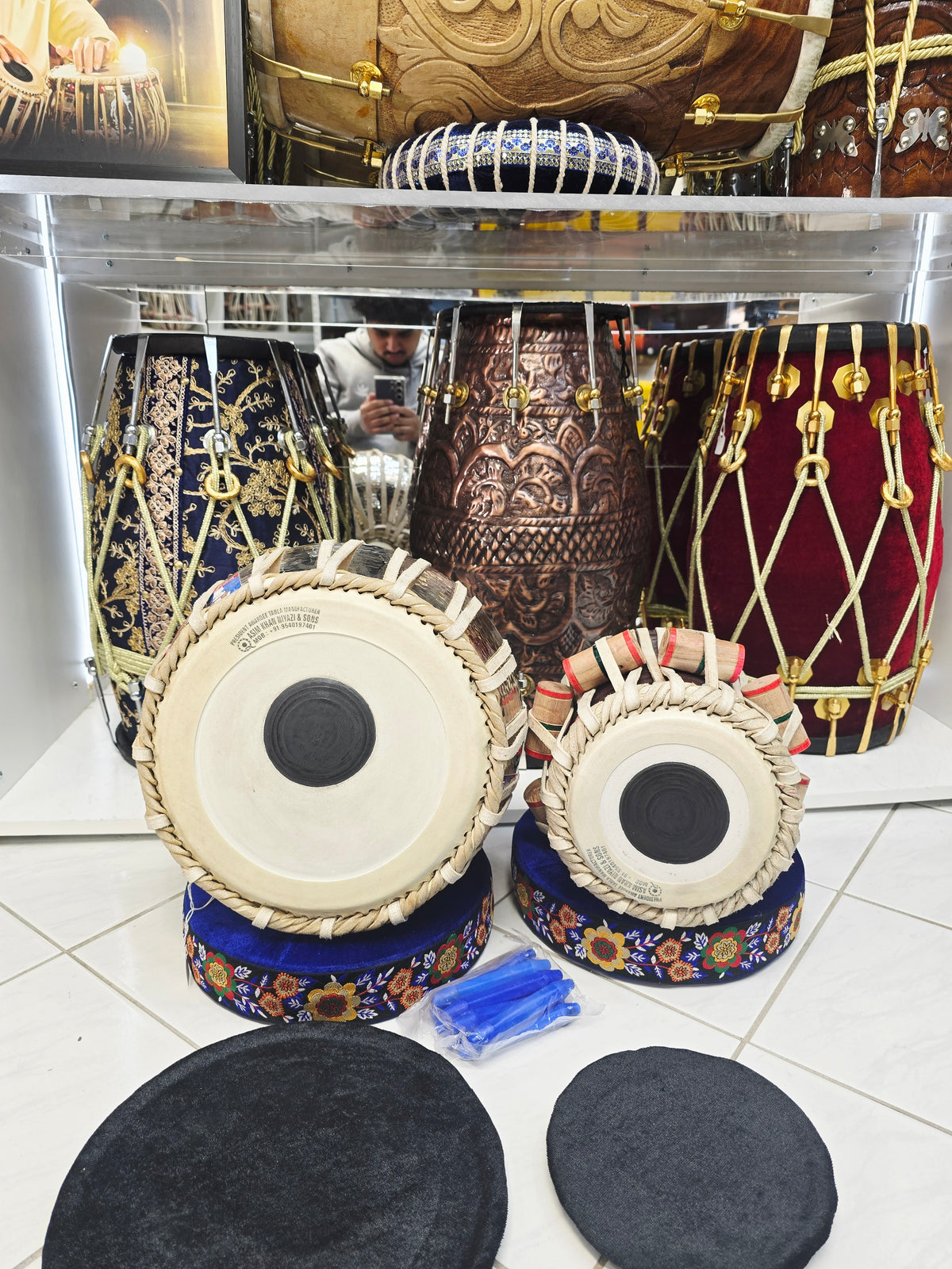 SurNaad Legacy: 5.75" D# Qasim Khan Niyazi Dayan + 9.25" Silver Copper Qasim Bayan Concert Tabla Set **