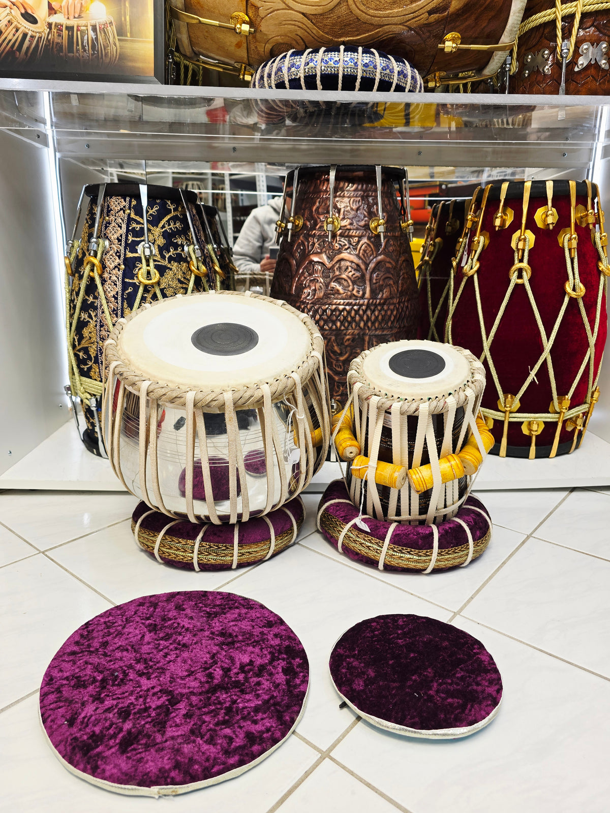 TaalSutra 5.25" E/F Mango Wood Bina Dayan + 9.25" Lightweight Steel Bayan Student Tabla Set