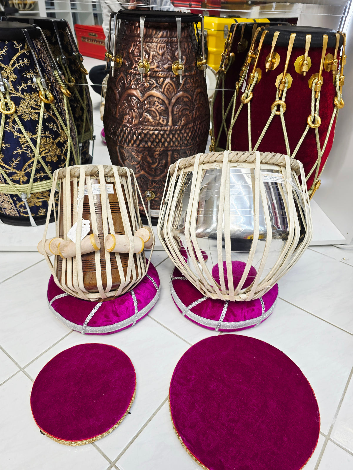 Varythm 5" F Red Sheesham Dayan + 9.25" 3.5kg Brass Bayan Economy Intermediate Tabla Set *Very Minor Cosmetic Blemishes * Minor Ringing Sound