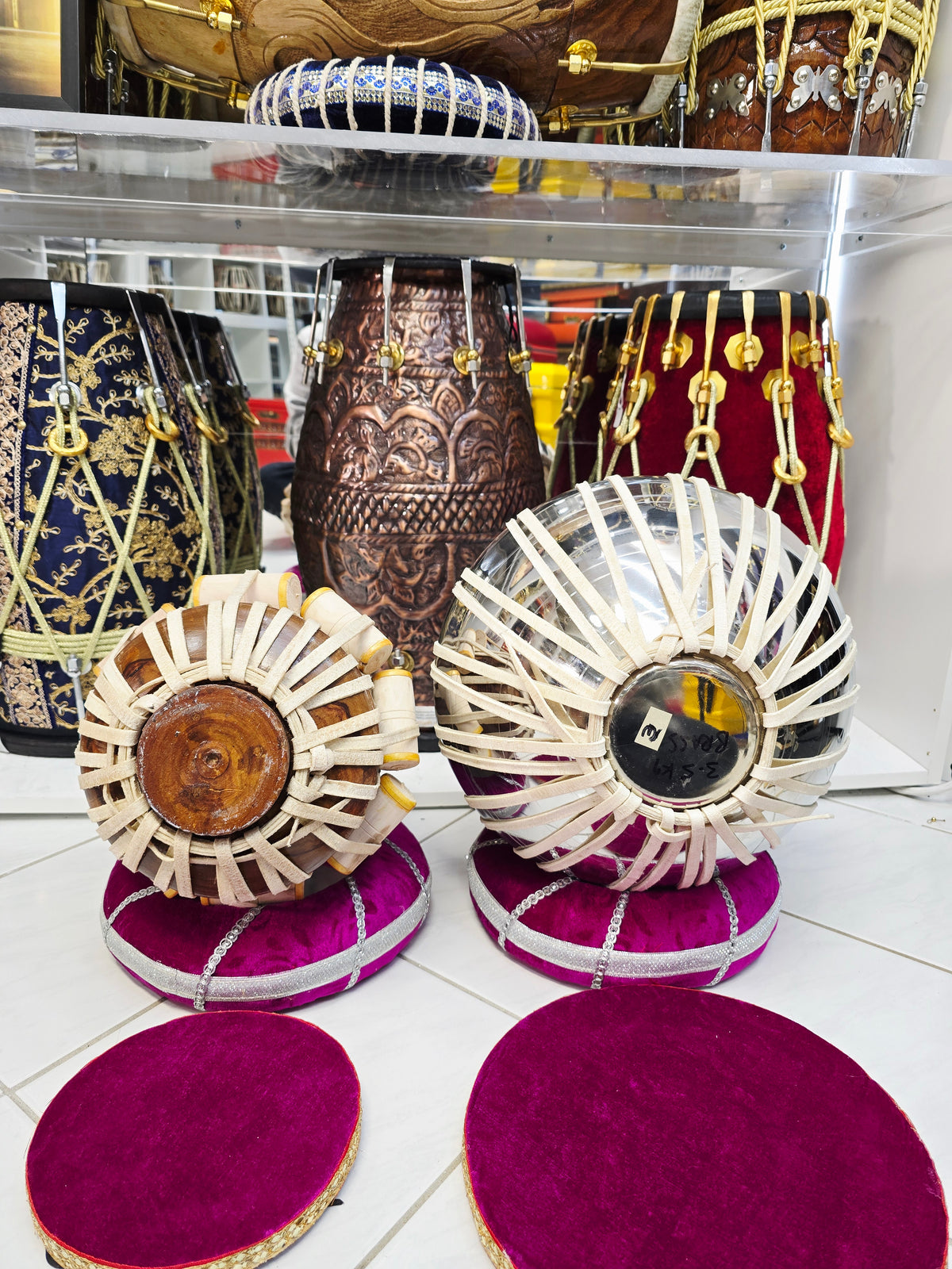 Varythm 5" F Red Sheesham Dayan + 9.25" 3.5kg Brass Bayan Economy Intermediate Tabla Set *Very Minor Cosmetic Blemishes * Minor Ringing Sound