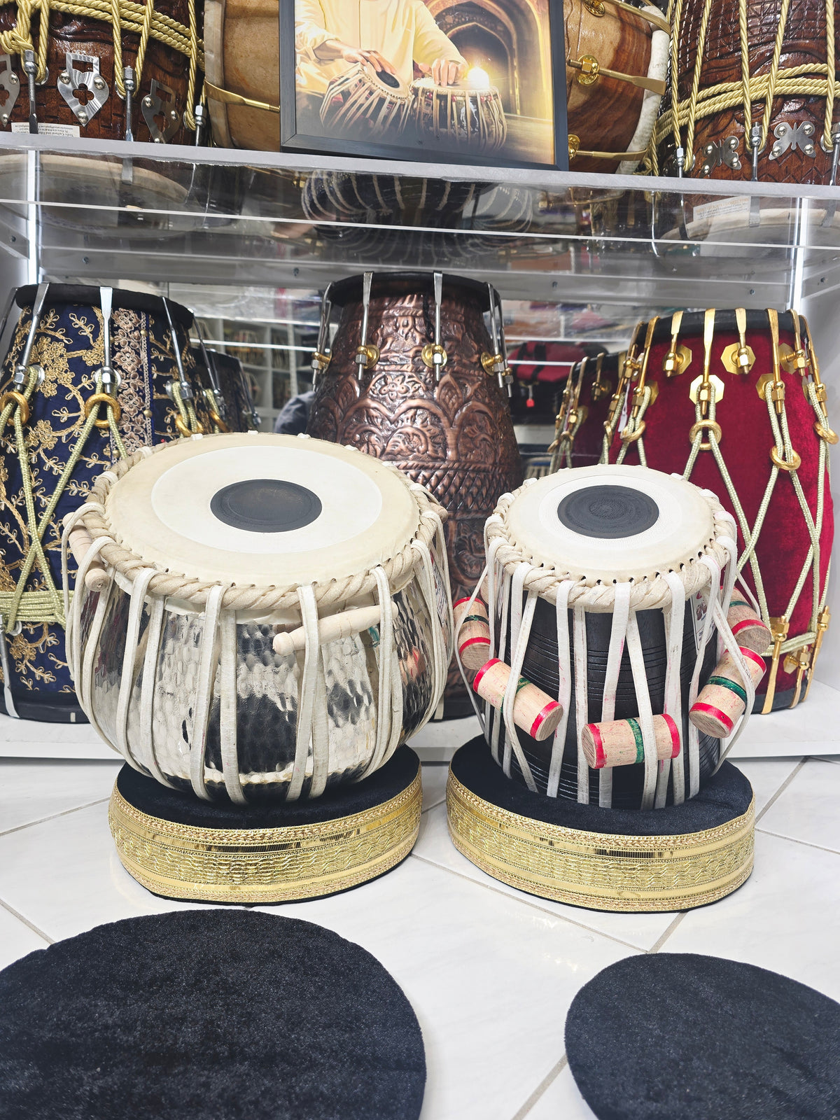 Silver Monarch – Manoj Vhatkar 9.25" Silver-Copper Bayan & 5.75" C# Black Sheesham Concert Tabla Set