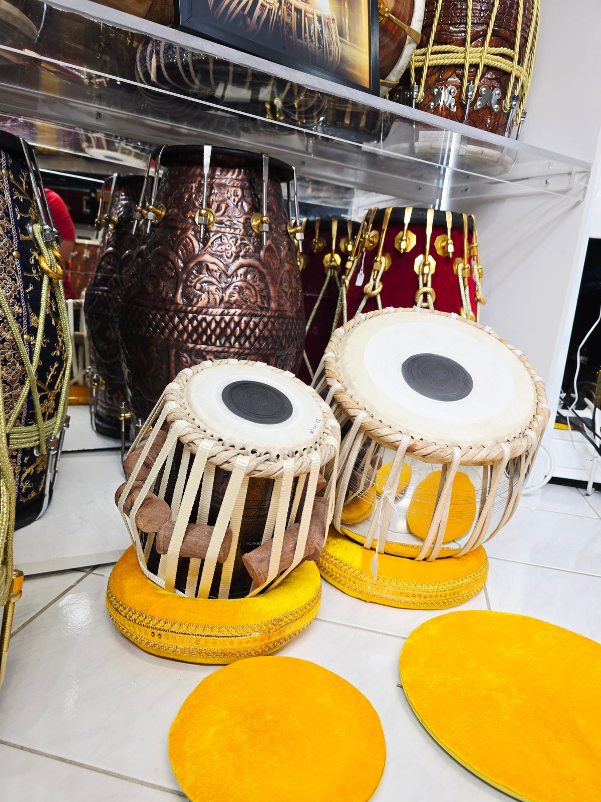 Swarodaya™ Student Tabla Set – 5.5" C# Dayan & 9.25" Steel Bayan *Very Minor Marks on Bayan