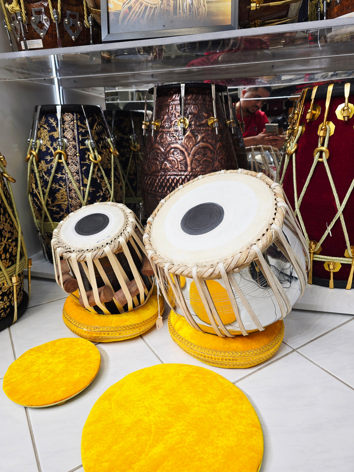 Swarodaya™ Student Tabla Set – 5.5" C# Dayan & 9.25" Steel Bayan *Very Minor Marks on Bayan