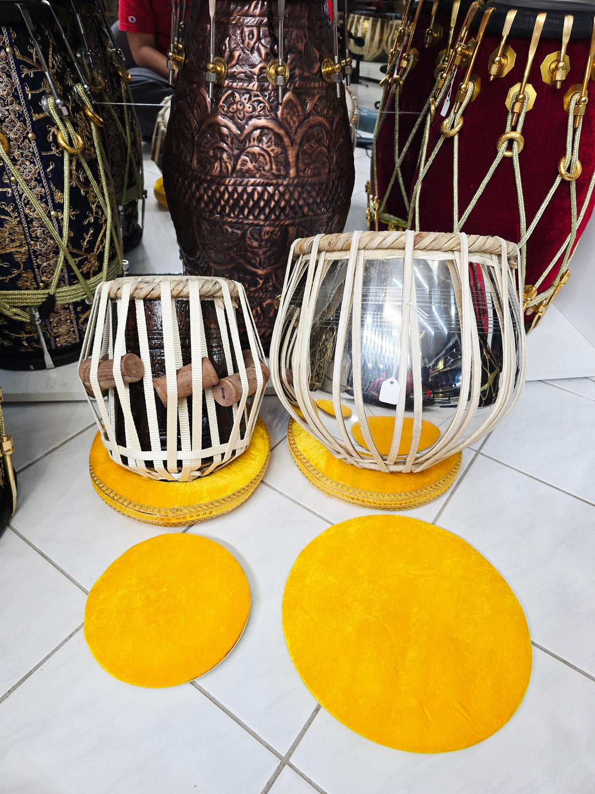 Swarodaya™ Student Tabla Set – 5.5" C# Dayan & 9.25" Steel Bayan *Very Minor Marks on Bayan