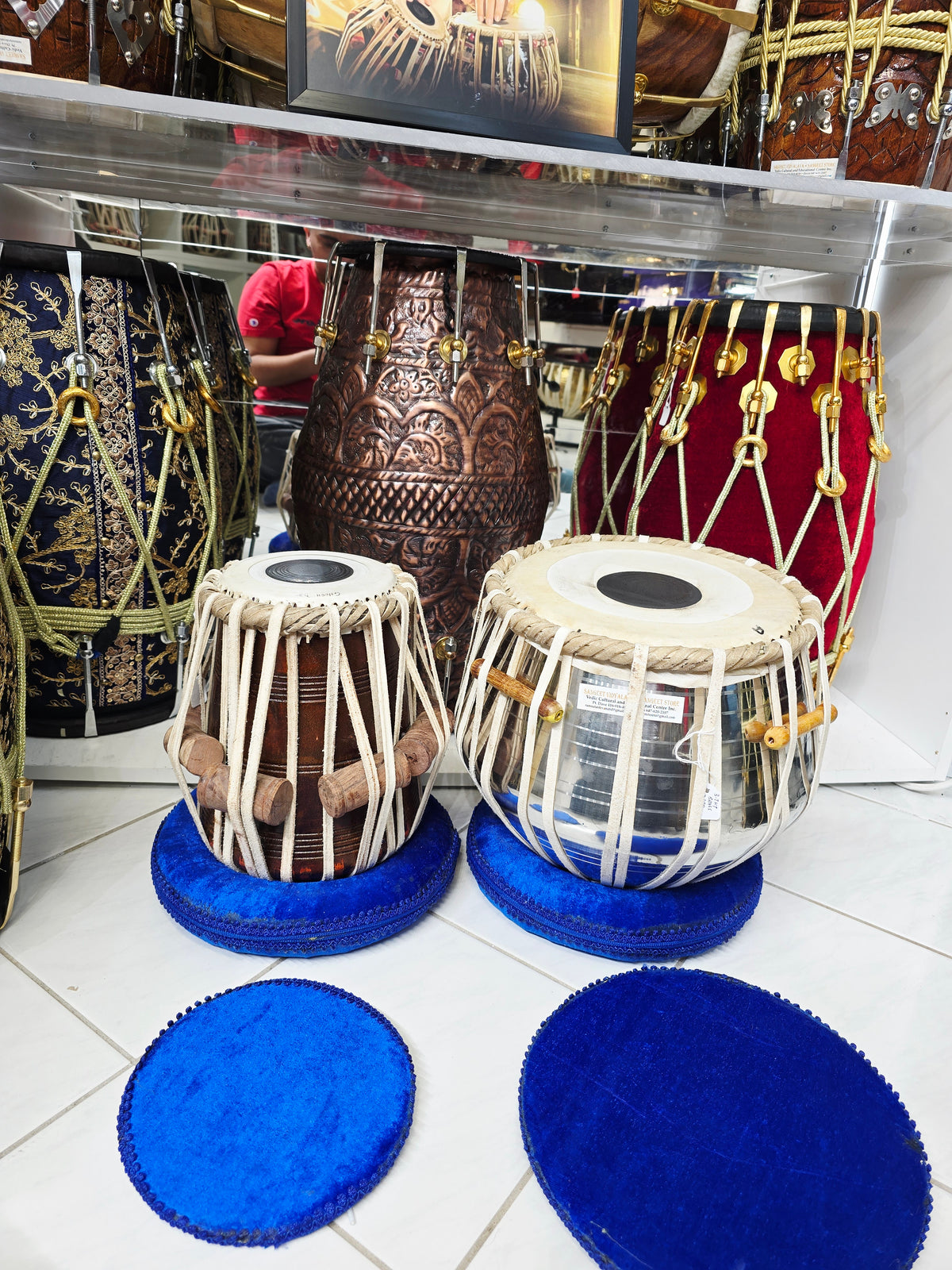 Neelsur™ Semi-Professional Tabla Set – 5.25" D# Red Sheesham Dayan & 3.7kg Brass Bayan | Minor Cosmetic Defects & Minor External Filled Crack