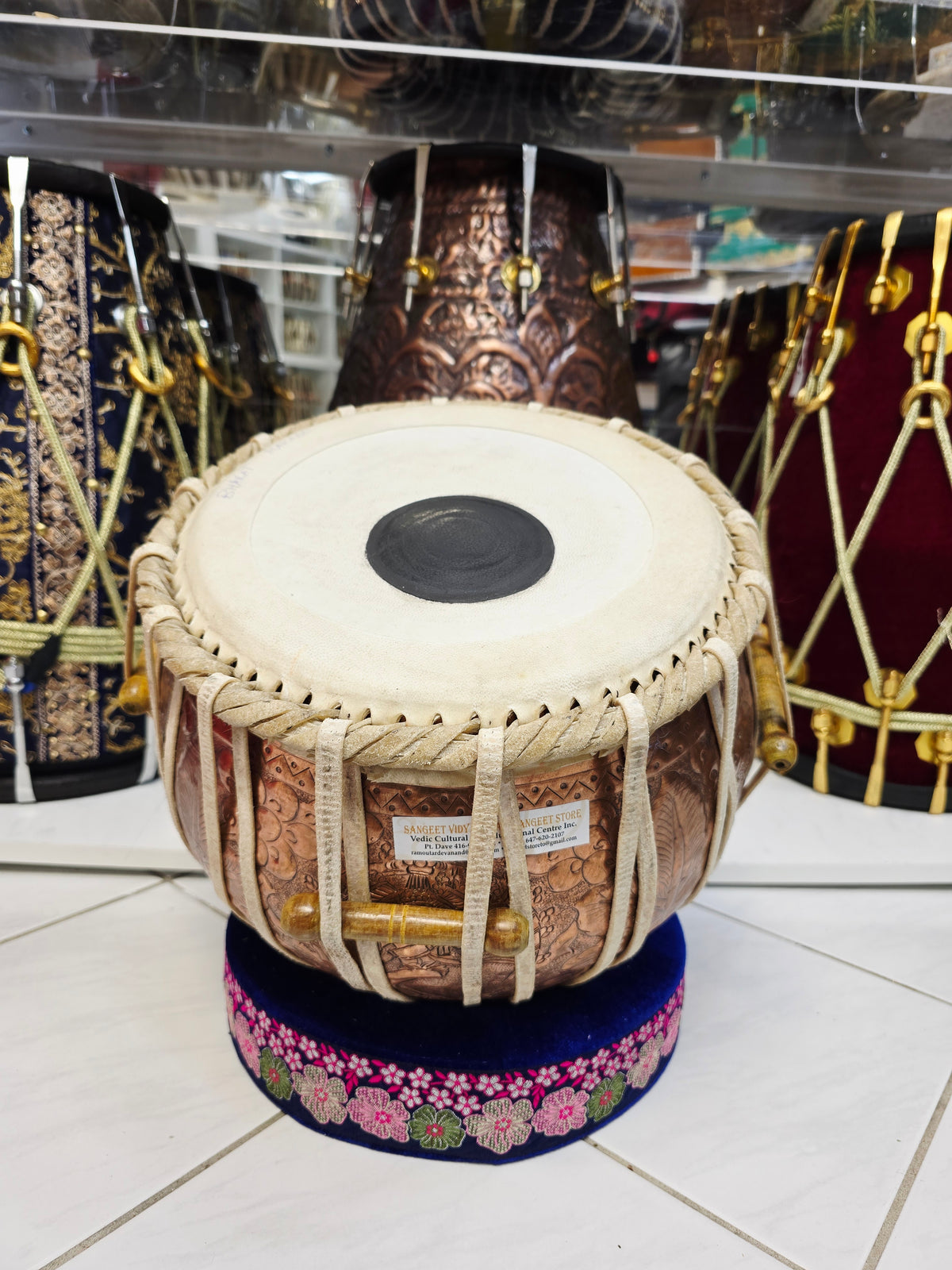 NrityaKali 9.25" Engraved Copper Bayan | Bharat Kakade Skin | Hand-Carved Kali Motif *Occasional Vibration Sound with Open Notes