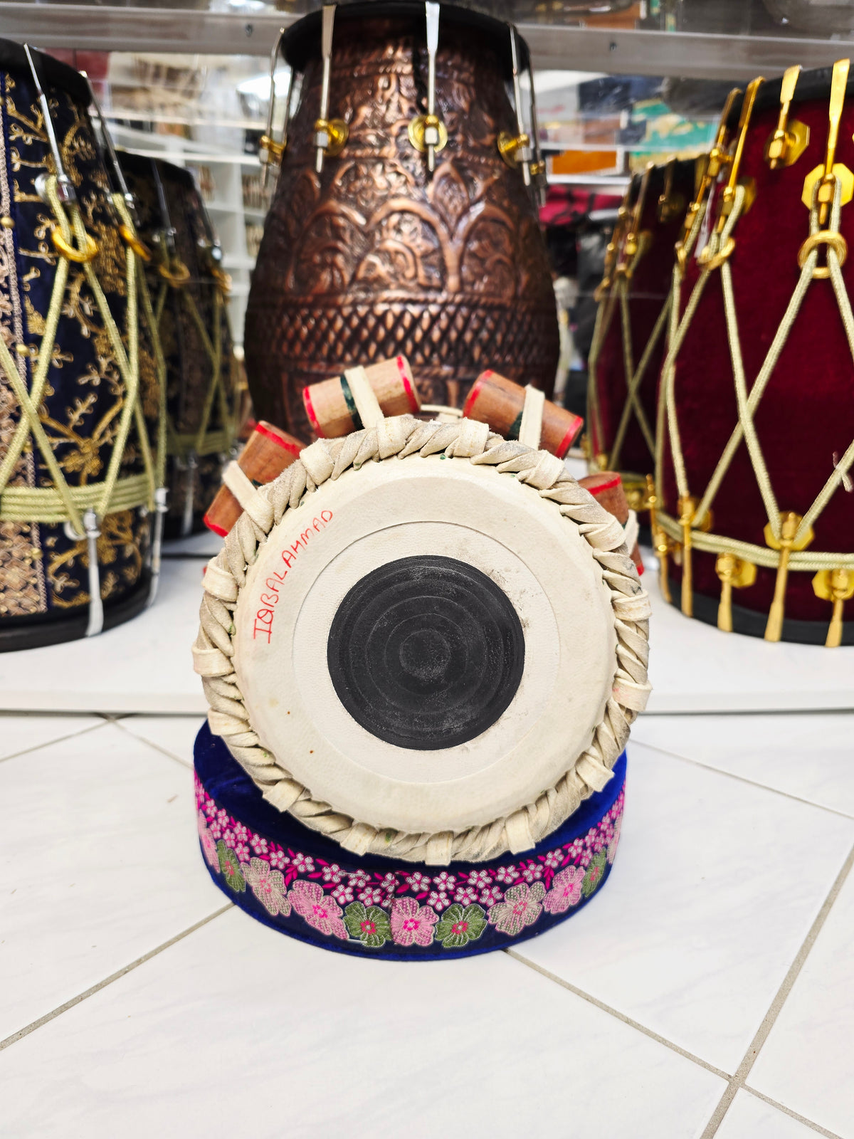 Artisan Revival Kakade Dayan - 6" B/C Refurbished Red Sheesham Dayan with Iqbal Skin *Minor Cosmetic Blemishes & Barely Noticeable Open Note Vibration