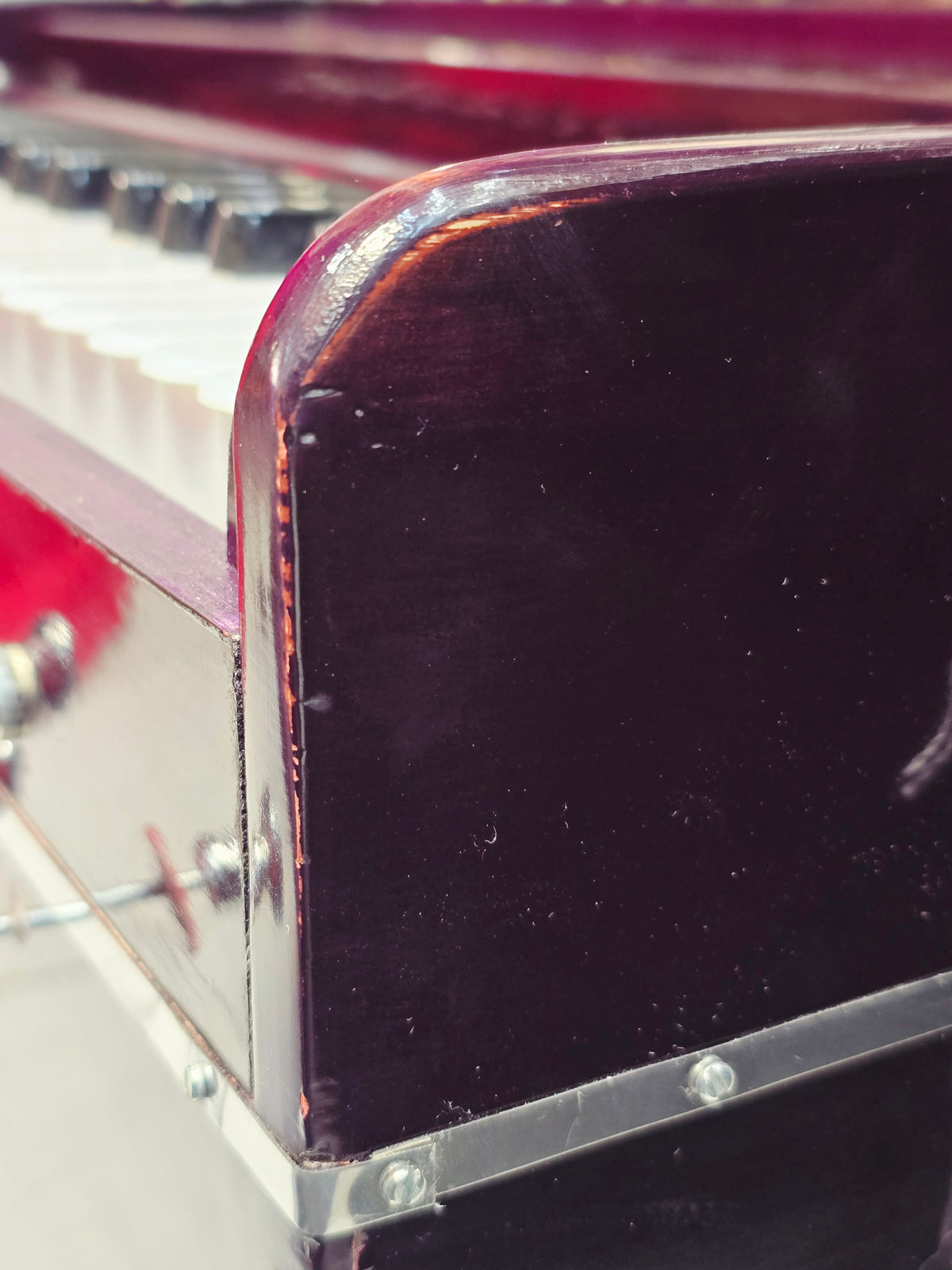 Surkriti™ Royale – 42-Key Professional Harmonium with Left-Hand Coupler, Komi Reeds & Deep Purple Gloss Finish*Minor Cosmetic Defects 10% Deposit Link for Sabrina