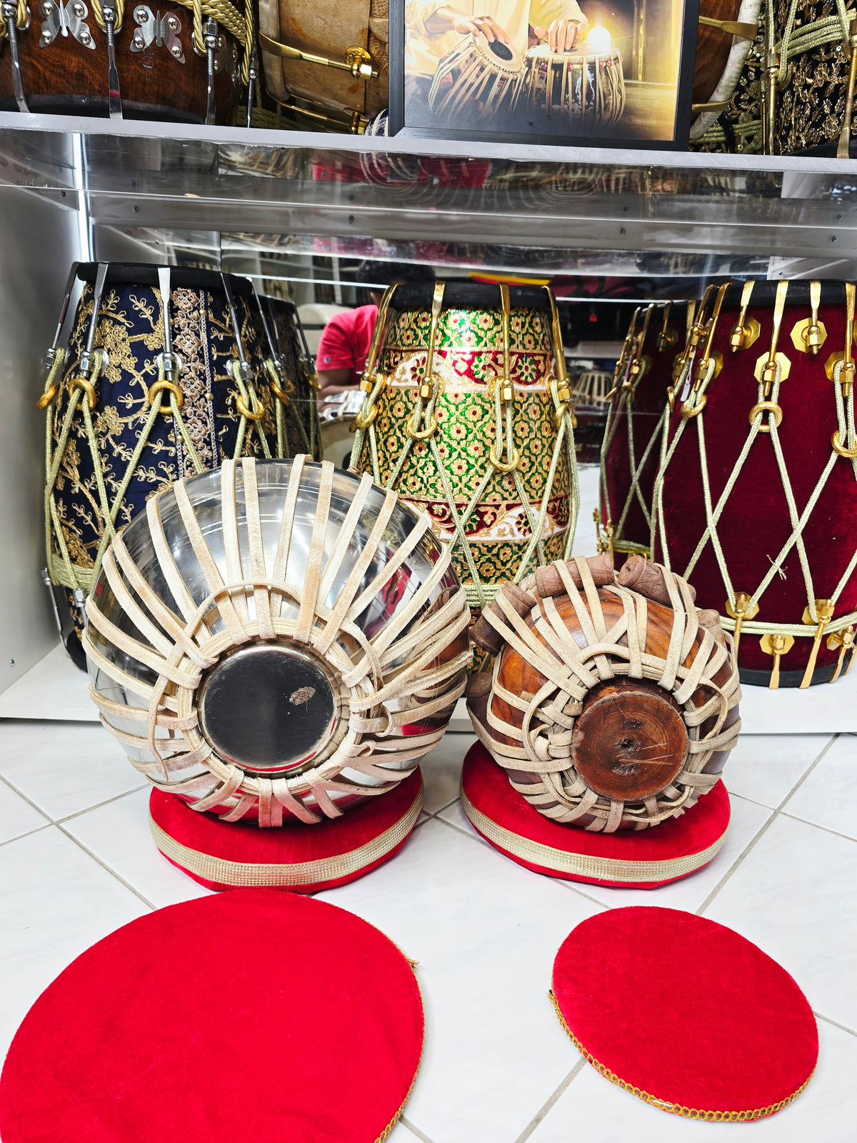 Naad Vistaar Semi-Professional Tabla Set | 5.5" E/D#/D Red Sheesham Dayan & 9.25" Brass Bayan | Very Minor Cosmetic Blemishes