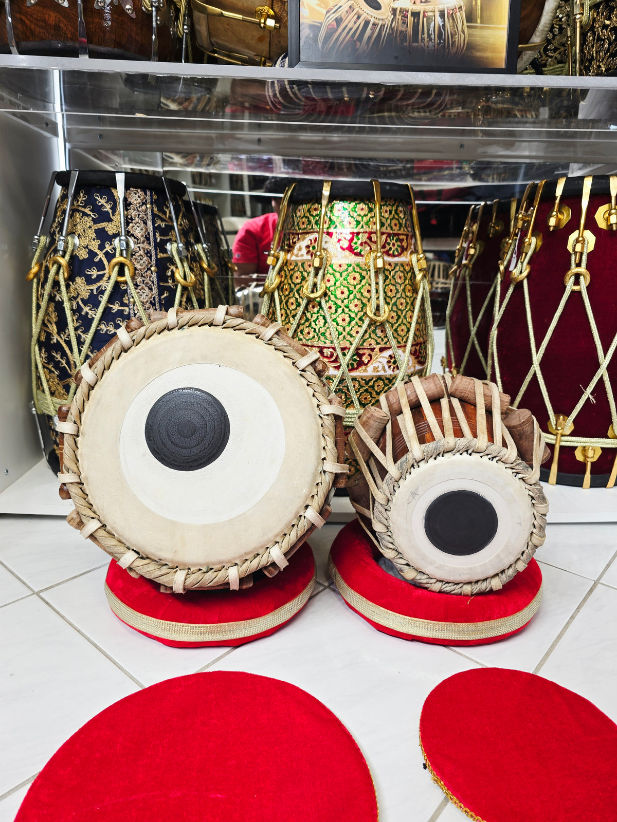 Naad Vistaar Semi-Professional Tabla Set | 5.5" E/D#/D Red Sheesham Dayan & 9.25" Brass Bayan | Very Minor Cosmetic Blemishes
