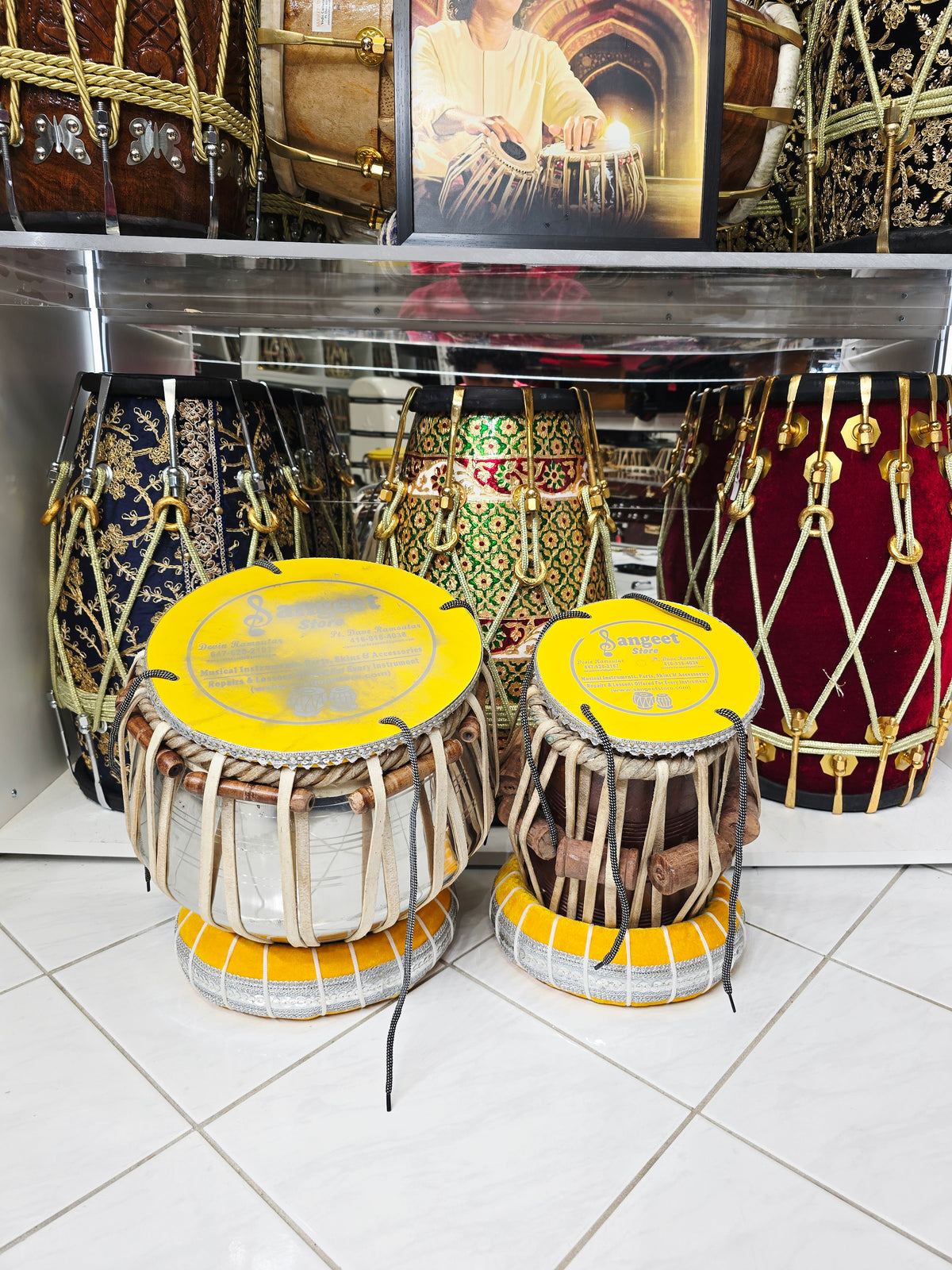 Riyaaz Heritage Semi-Professional Tabla Set | 5.5" E/D#/D Red Sheesham Dayan & 9.25" Brass Bayan | Very Minor Cosmetic Blemishes & Slight Buzzing