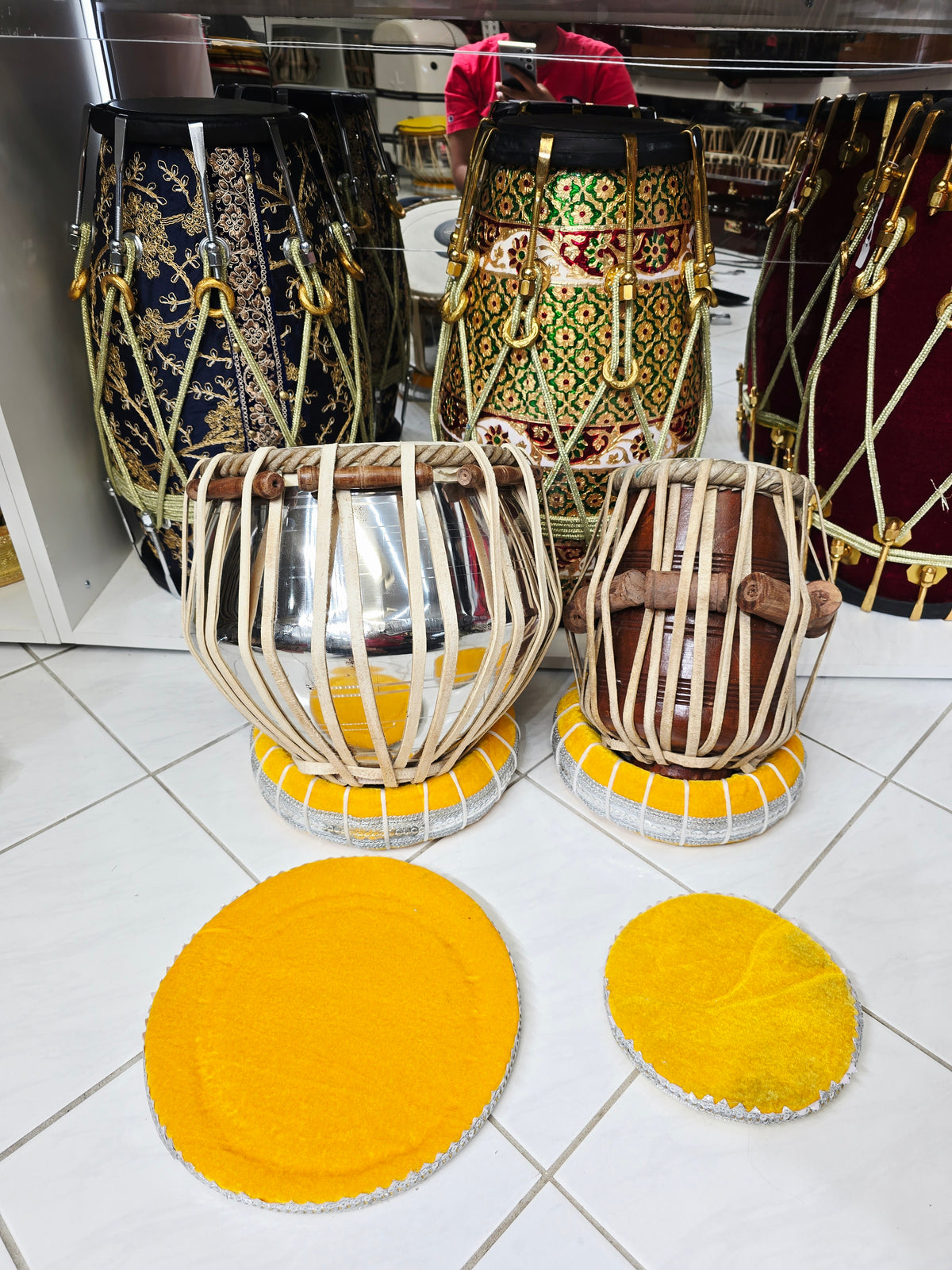 Riyaaz Heritage Semi-Professional Tabla Set | 5.5" E/D#/D Red Sheesham Dayan & 9.25" Brass Bayan | Very Minor Cosmetic Blemishes & Slight Buzzing
