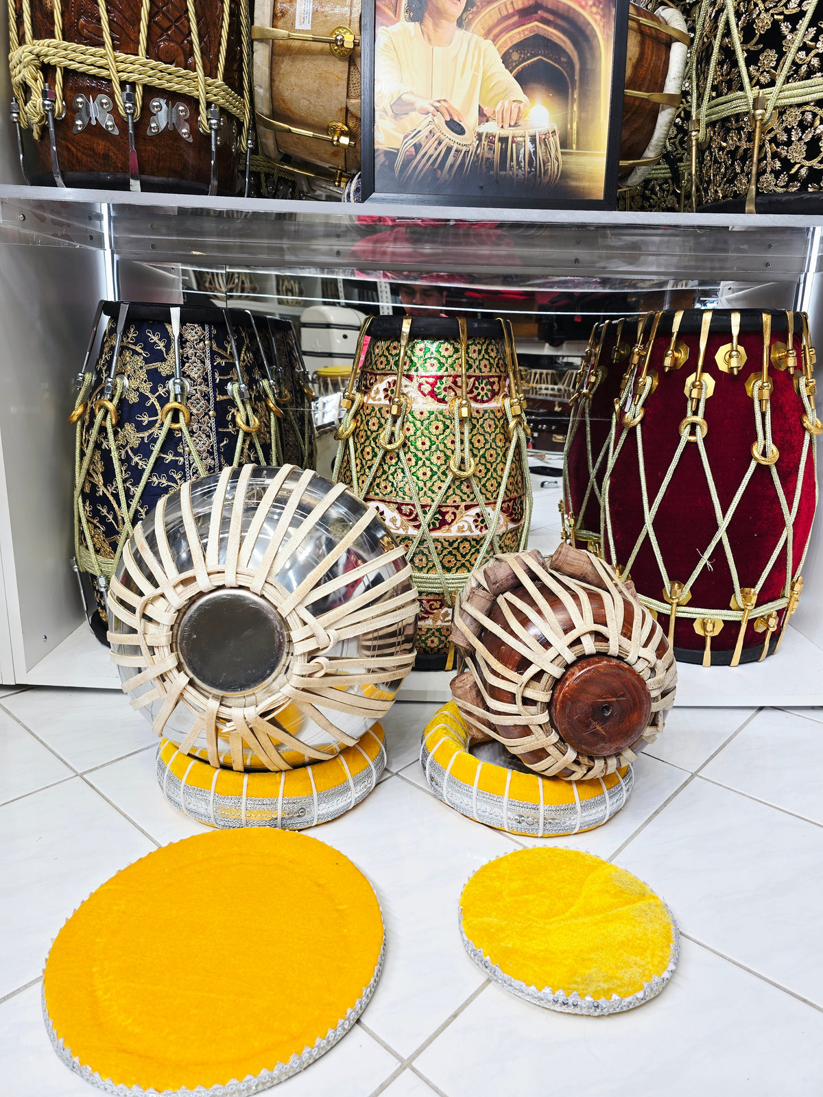 Riyaaz Heritage Semi-Professional Tabla Set | 5.5" E/D#/D Red Sheesham Dayan & 9.25" Brass Bayan | Very Minor Cosmetic Blemishes & Slight Buzzing