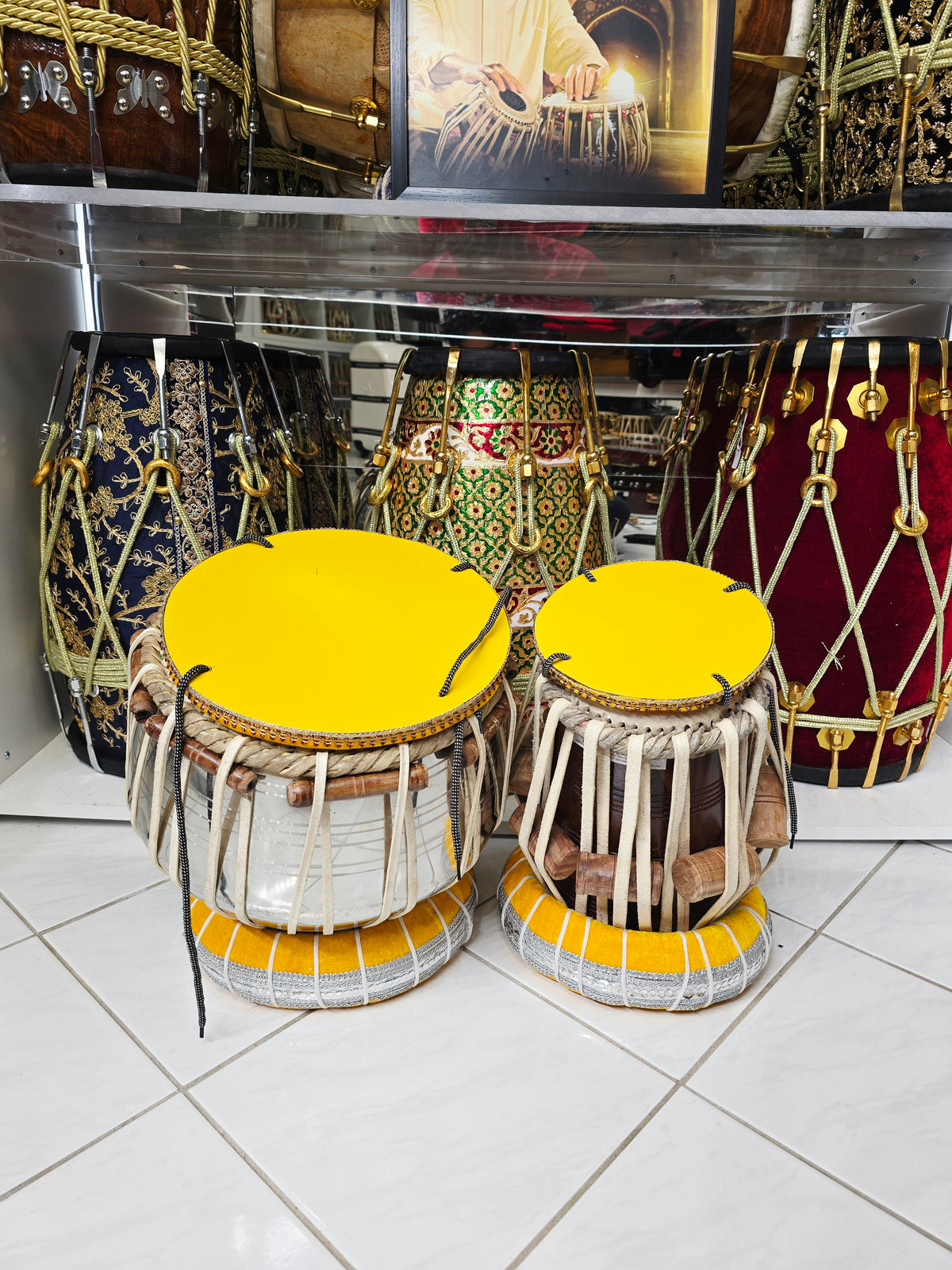 Sur Sagar Semi-Professional Tabla Set | 5.5" D/D# Red Sheesham Dayan & 9.25" Brass Bayan | Very Minor Cosmetic Blemishes