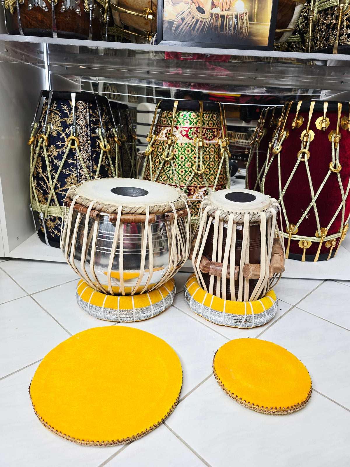 Sur Sagar Semi-Professional Tabla Set | 5.5" D/D# Red Sheesham Dayan & 9.25" Brass Bayan | Very Minor Cosmetic Blemishes