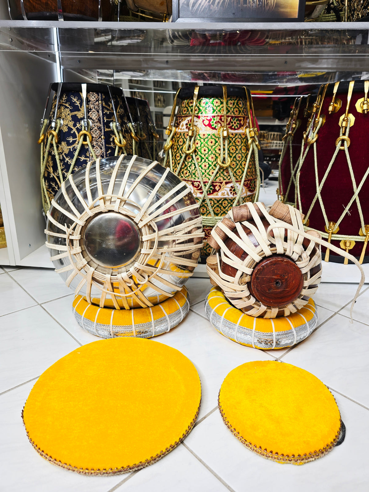Sur Sagar Semi-Professional Tabla Set | 5.5" D/D# Red Sheesham Dayan & 9.25" Brass Bayan | Very Minor Cosmetic Blemishes