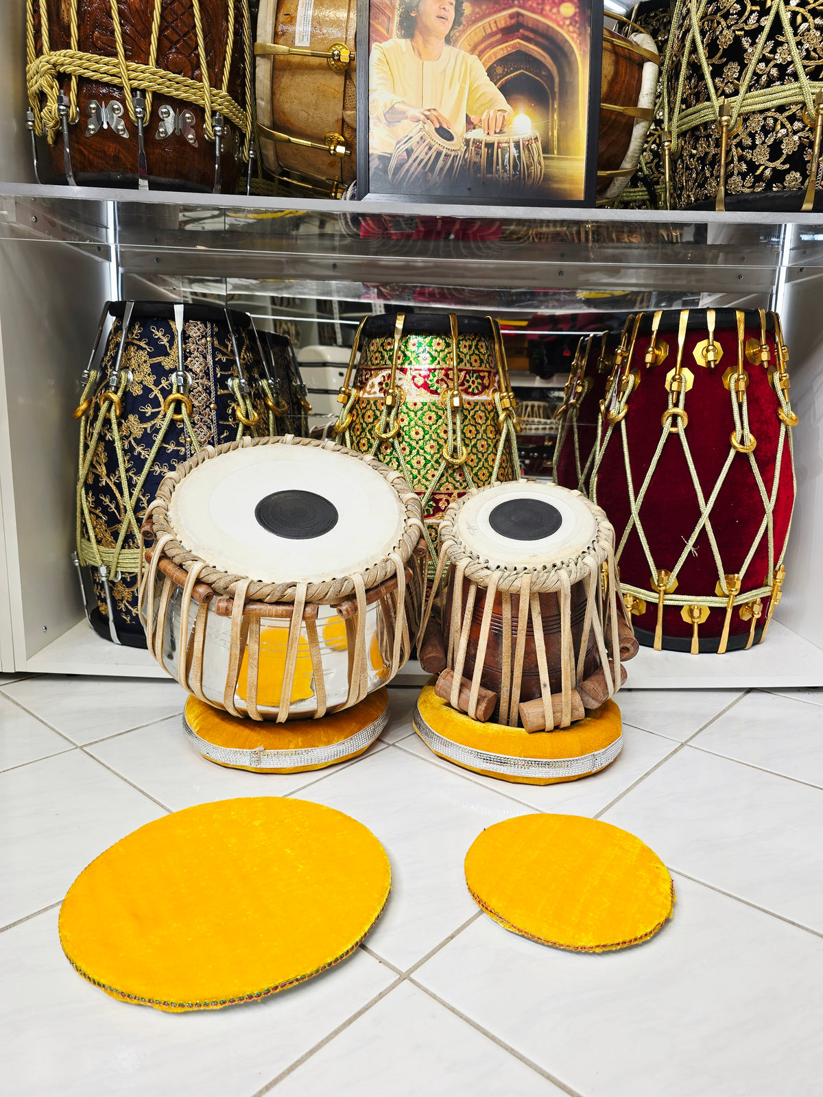 Raag Prerna Semi-Professional Tabla Set | 5.5" C#/D Red Sheesham Dayan & 9.25" Brass Bayan | Very Minor Cosmetic Blemishes