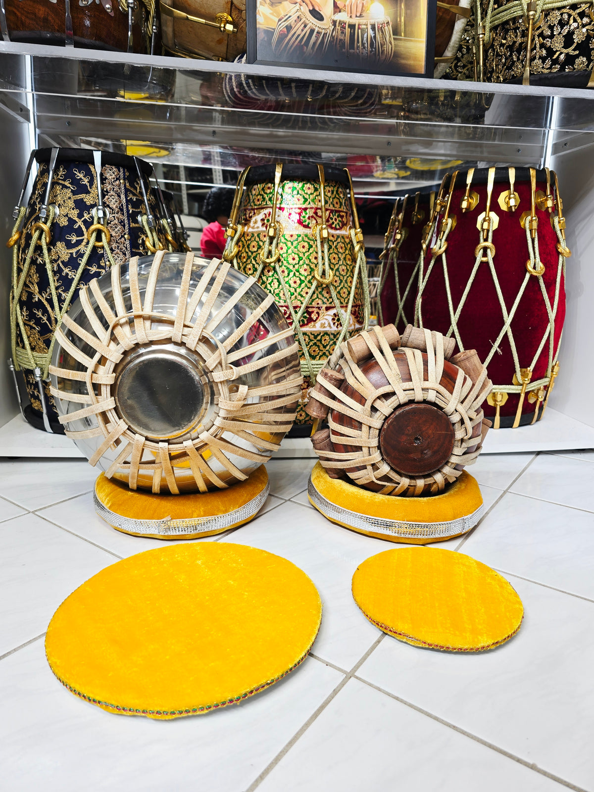 Raag Prerna Semi-Professional Tabla Set | 5.5" C#/D Red Sheesham Dayan & 9.25" Brass Bayan | Very Minor Cosmetic Blemishes