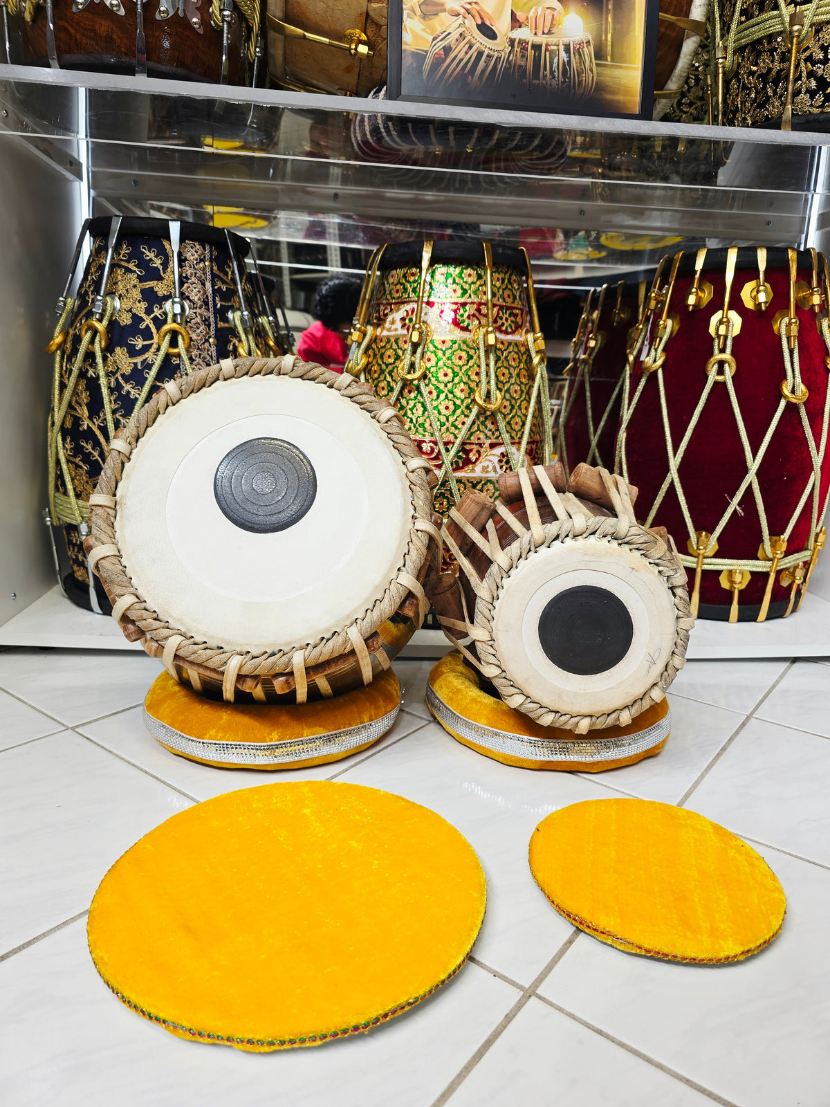 Raag Prerna Semi-Professional Tabla Set | 5.5" C#/D Red Sheesham Dayan & 9.25" Brass Bayan | Very Minor Cosmetic Blemishes