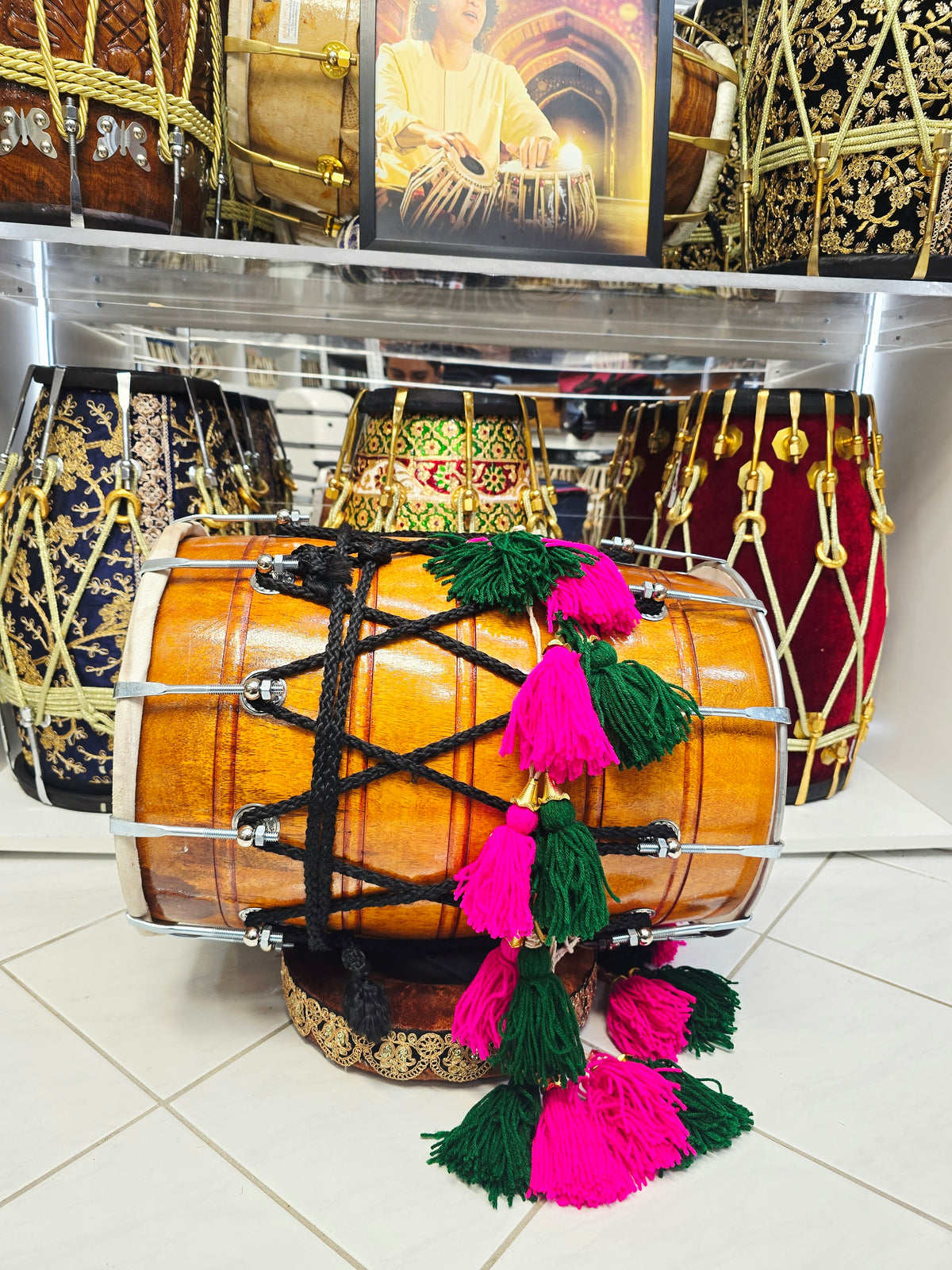 Heritage Beat Compact Punjabi Dhol | 18" Wooden Punjabi Dhol * 2 Minor Cosmetic External Cracks *Exceptional Tone