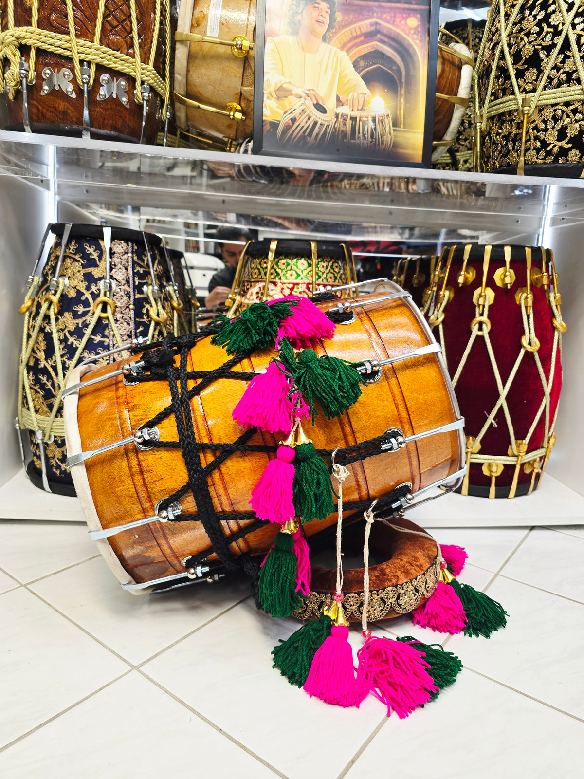 Heritage Beat Compact Punjabi Dhol | 18" Wooden Punjabi Dhol * 2 Minor Cosmetic External Cracks *Exceptional Tone