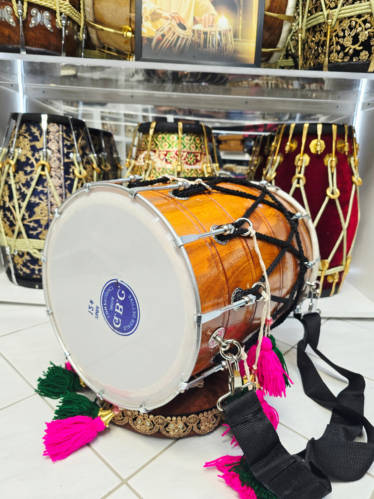Heritage Beat Compact Punjabi Dhol | 18" Wooden Punjabi Dhol * 2 Minor Cosmetic External Cracks *Exceptional Tone